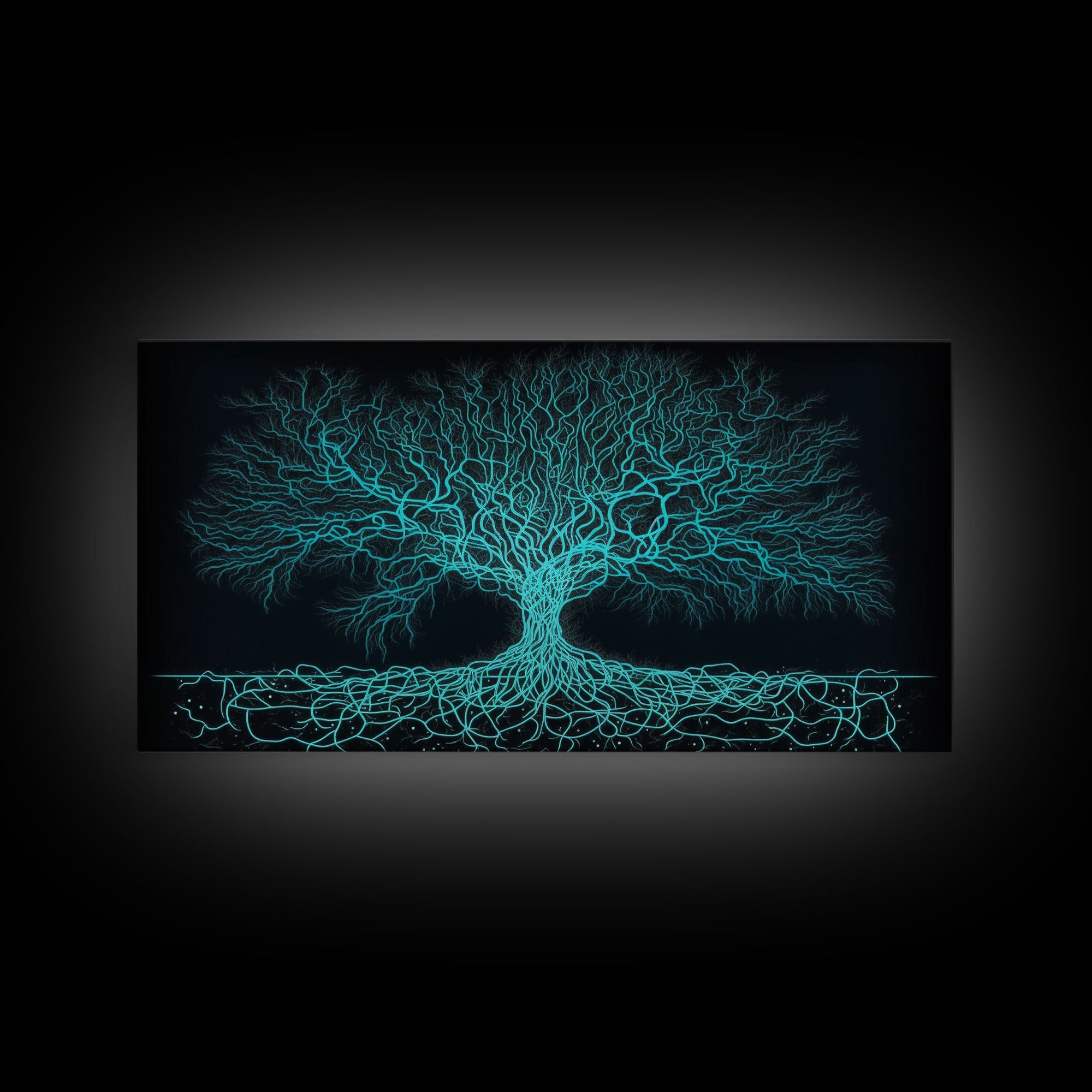 Wire Frame Yggdrasil Tree of Life, Framed Canvas Print, Canvas Art, Wall Art For Vikings, Gift For Him