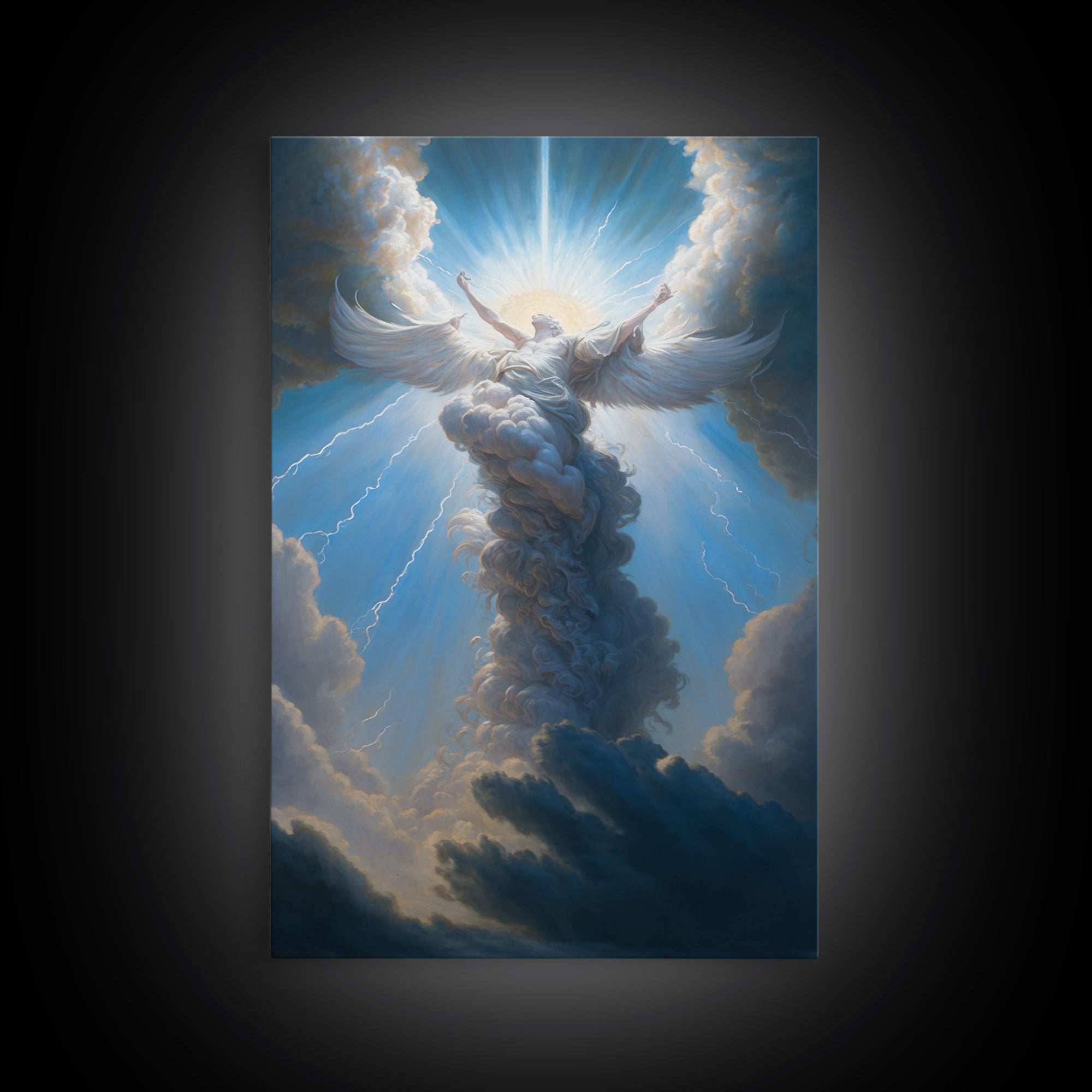 Angel Art, Framed Wall Art, Canvas Print, Angelic Art, Angel Painting, Angel Rising To The Heavens