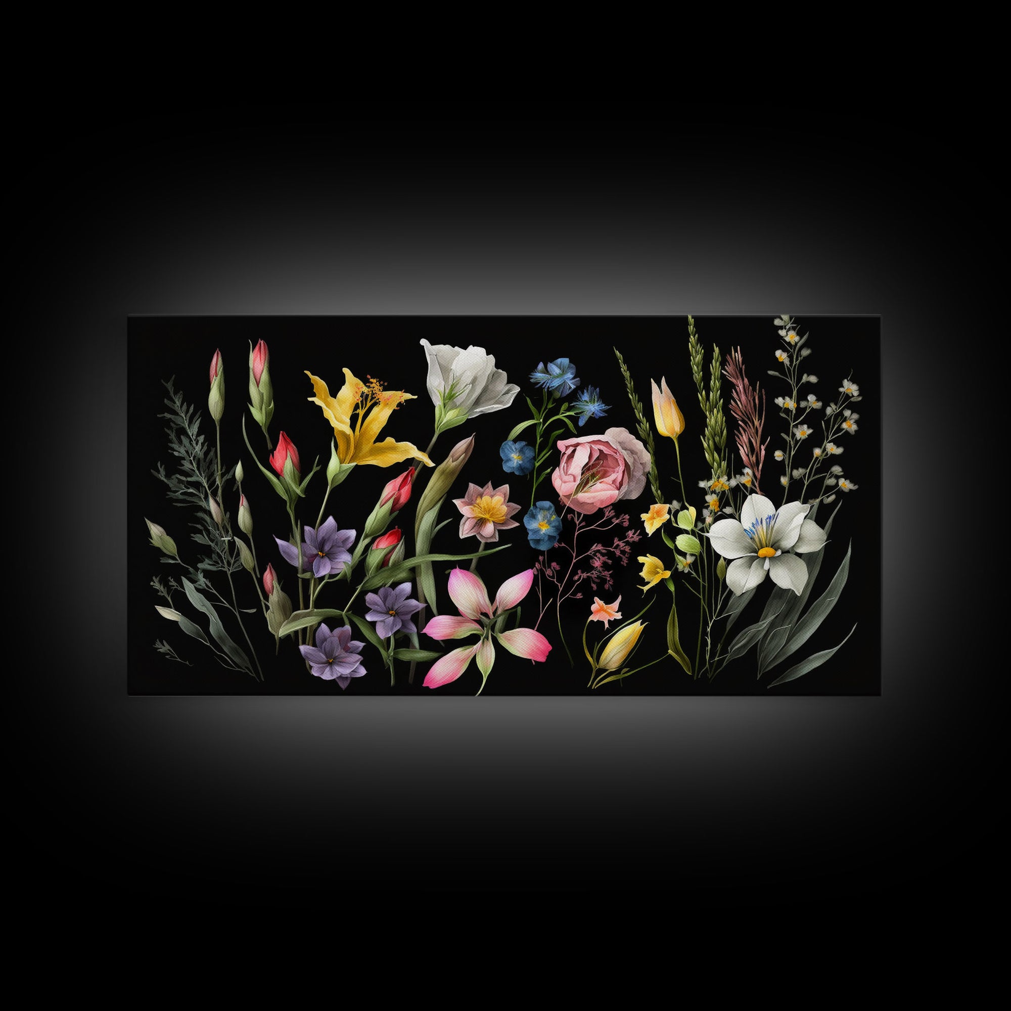 Meadow Canvas Print Painting Floral Original Art Flowers Wall Art Impasto Art 24x36 Wall Art