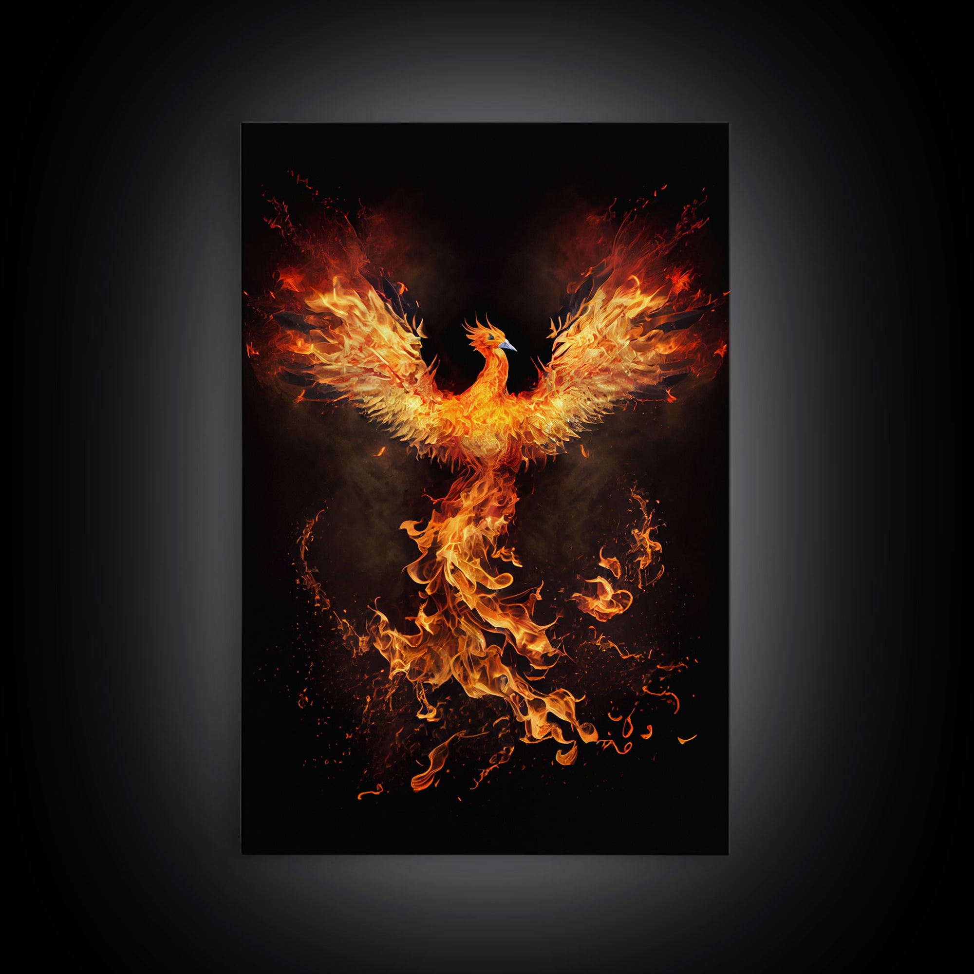 The Phoenix, Symbol of Renewal, Rebirth, Framed Canvas Art, Canvas Print, Canvas  Wall Art, Strength, Transformation and Renewal