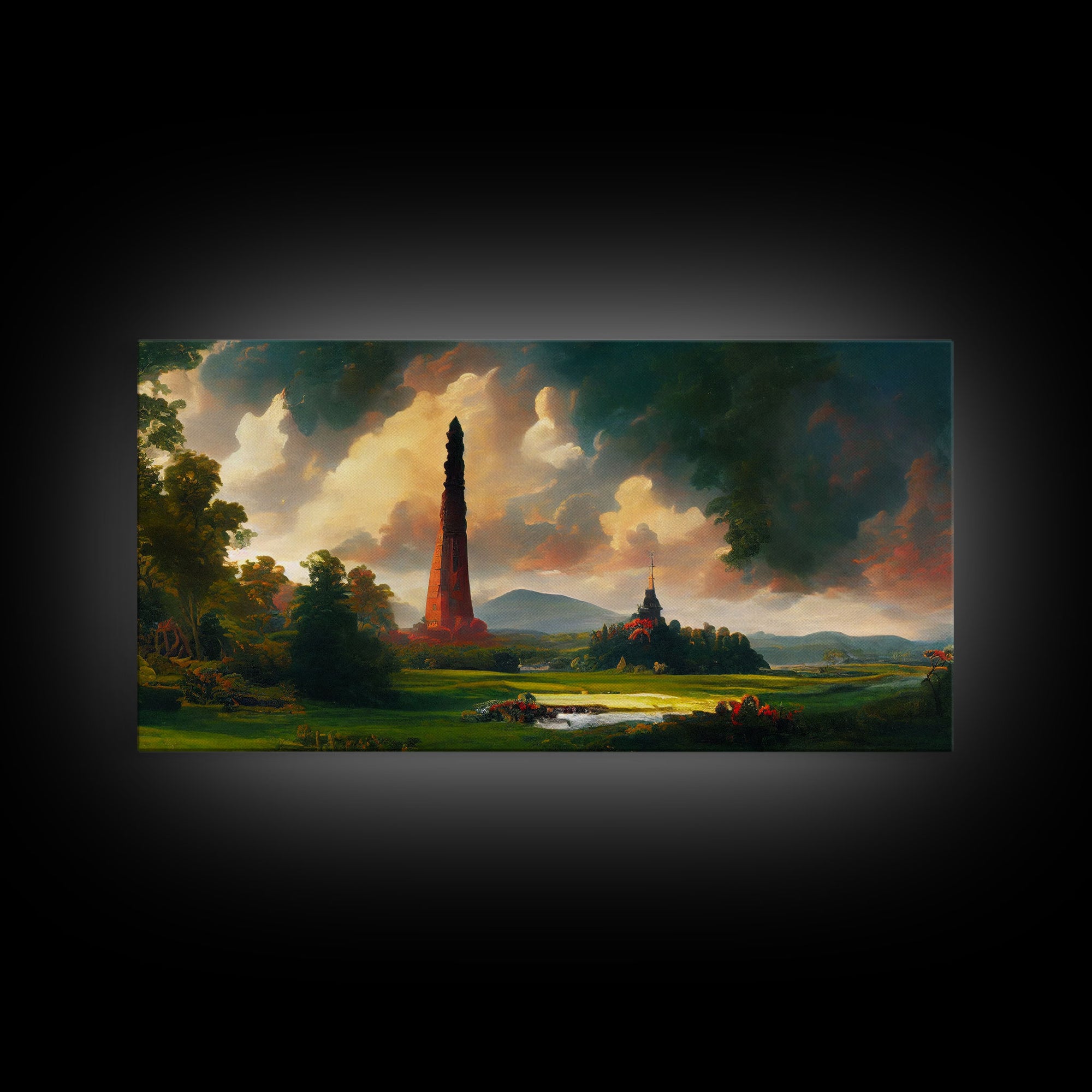 High Fantasy Art Canvas Print, Dark Tower, RPG Fantasy Art, RPG Concept art, unique wall art