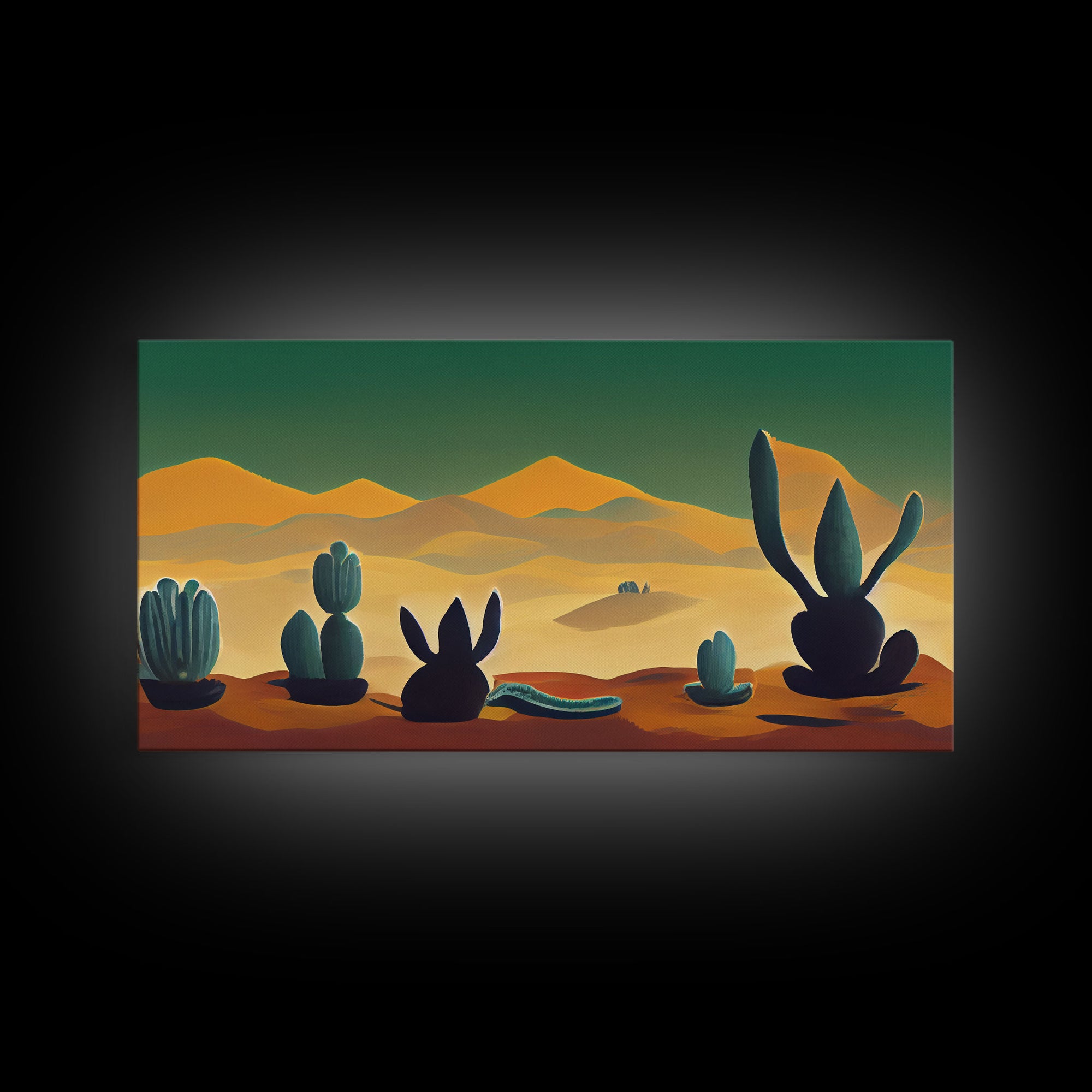 Pueblo style wall art, Arizona and Desert Cactus, canvas print