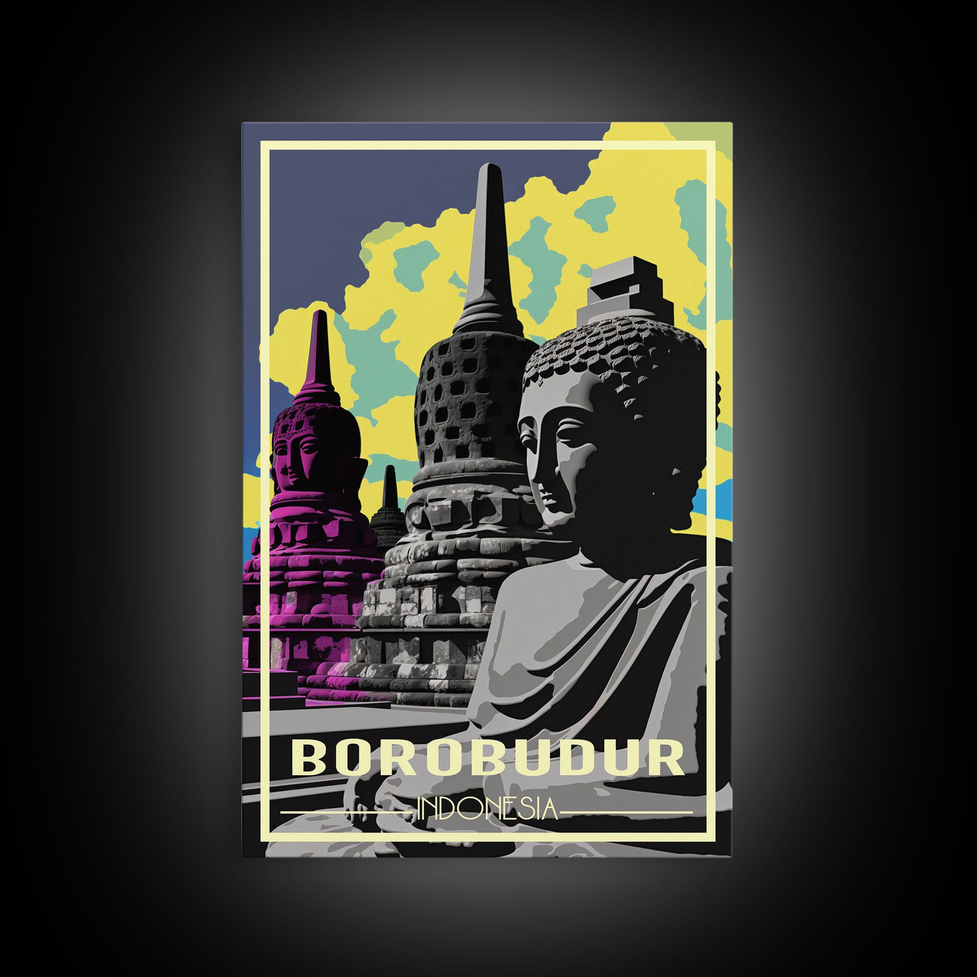 Indonesia Wall Art, Borobudur Temple, Java, Travel Wall Print, Travel Poster, Travel Artwork, Travel Wall Art, Canvas Wall Print