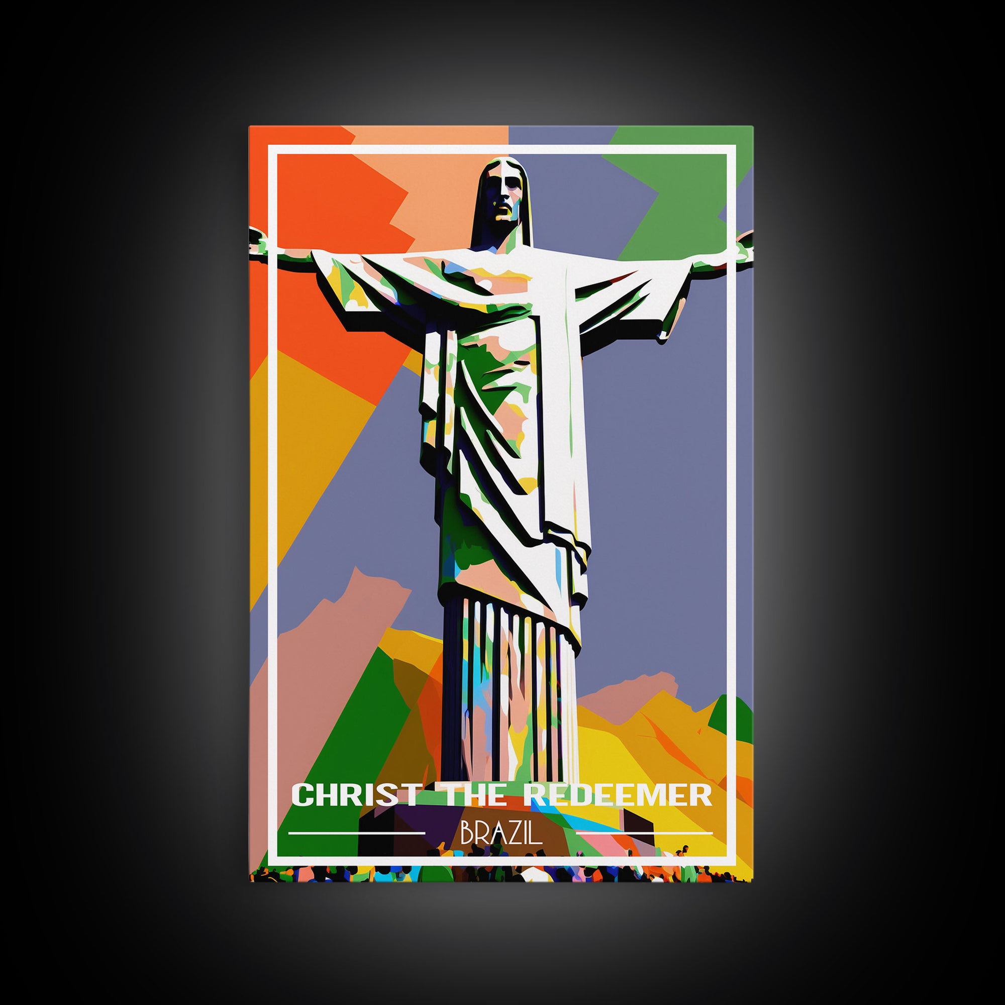 Brazil Travel Poster, Christ The Redeemer, Rio de Janeiro Wall Art, Travel Wall Print, Travel Poster, Travel Wall Art, Canvas Wall Print