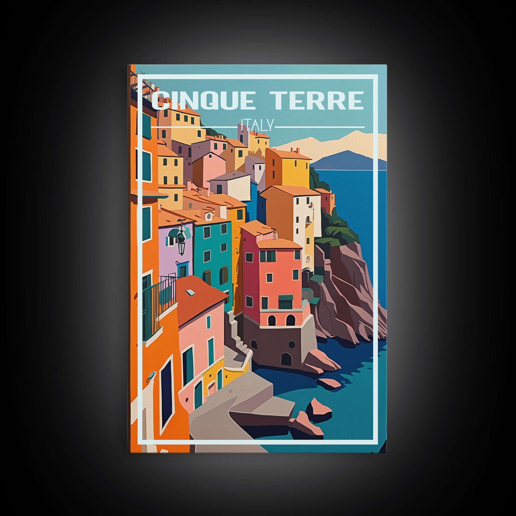 Cinque Terre, Italy Travel Poster, Europe Wall Art, Coastline, Travel Wall Print, Travel Poster, Travel Wall Art, Canvas Wall Print