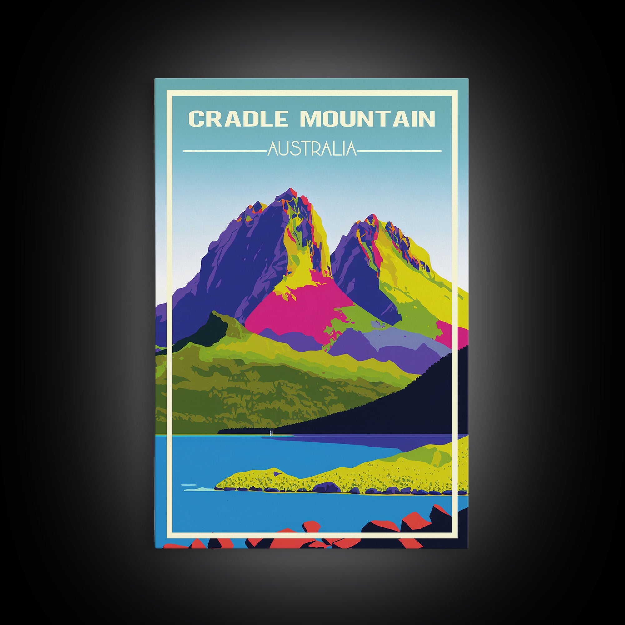 Cradle Mountain, Australia Travel Poster, Tasmania Wall Art, Travel Wall Print, Travel Poster, Travel Wall Art, Canvas Wall Print