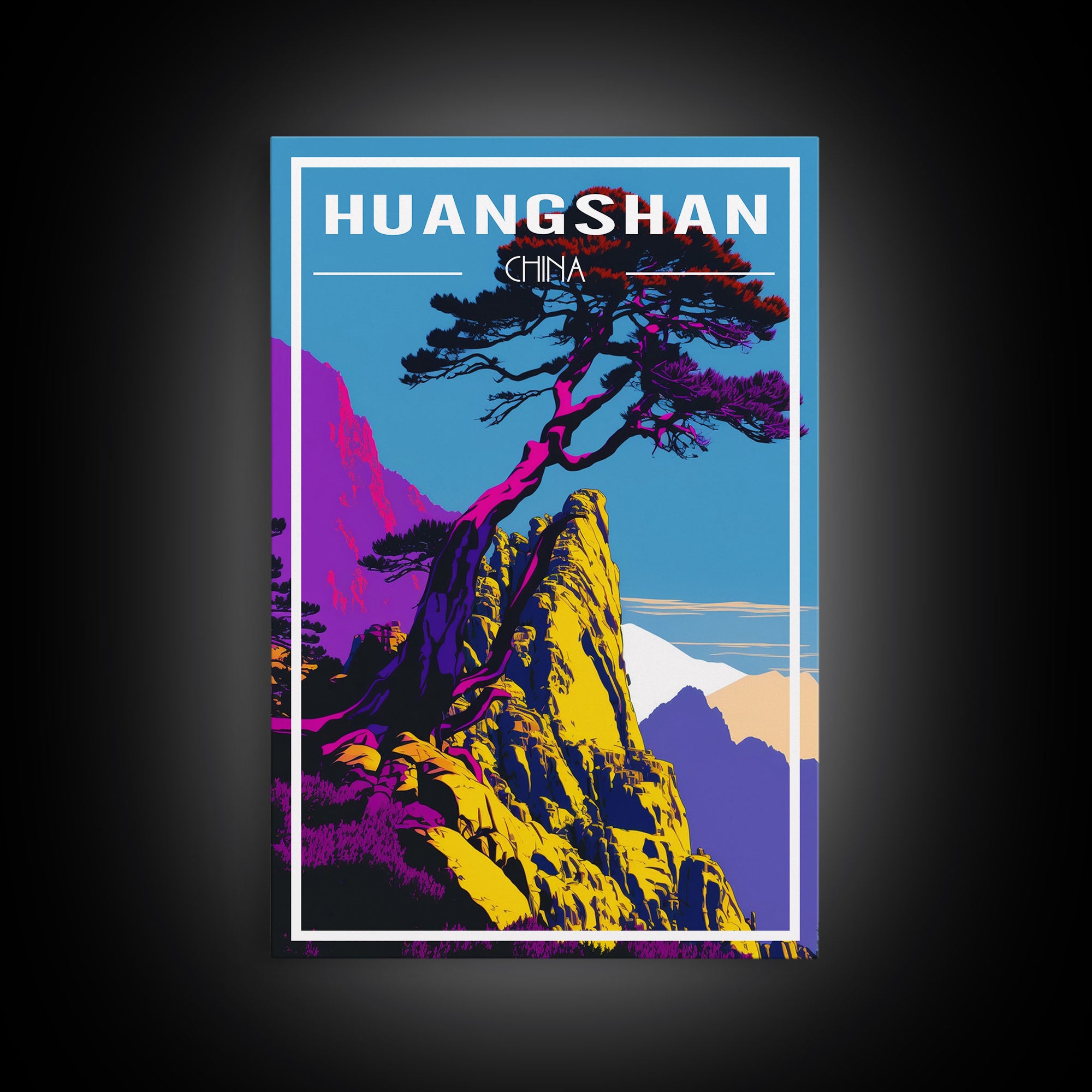 Huangshan Poster, China Wall Art, Asia Wall Poster, China Art, Travel Wall Print, Travel Poster, Travel Wall Art, Canvas Wall Print