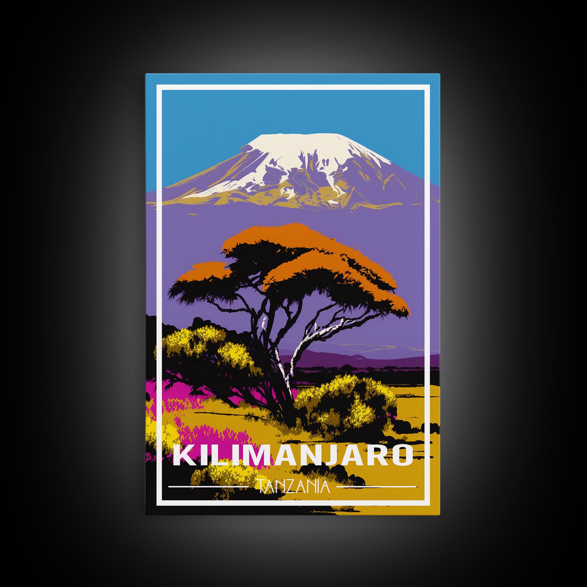 Mount Kilimanjaro Wall Art, African Poster, Tanzania Wall Art, Travel Wall Print, Travel Poster, Travel Wall Art, Canvas Wall Print