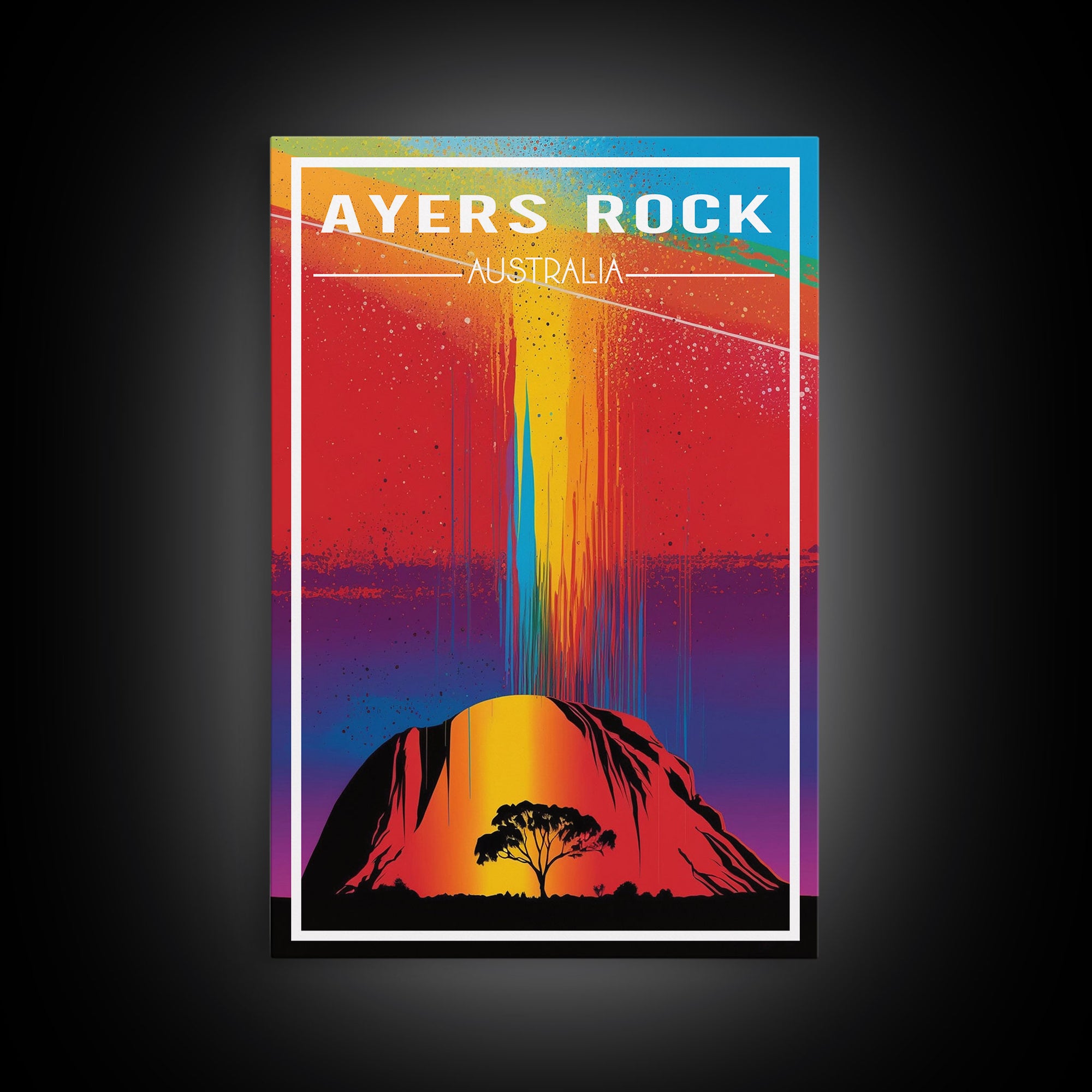 Australia Art, Ayers Rock, Australia, Colorful Art, Travel Wall Print, Travel Poster, Travel Artwork, Travel Wall Art, Canvas Wall Print