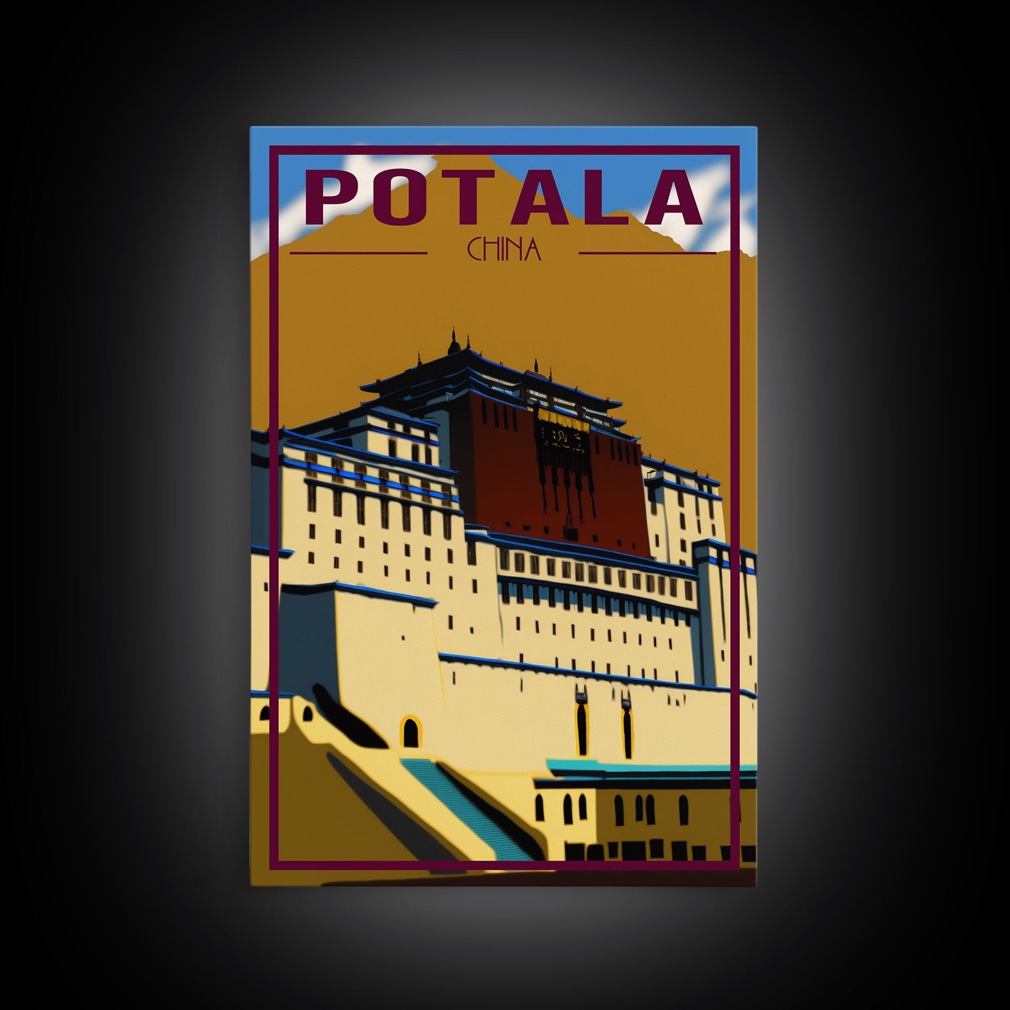 Potala Palace Wall Art, China Poster, Tibet Wall Print, Asia Wall Art, Travel Wall Print, Travel Poster, Travel Wall Art, Canvas Wall Print