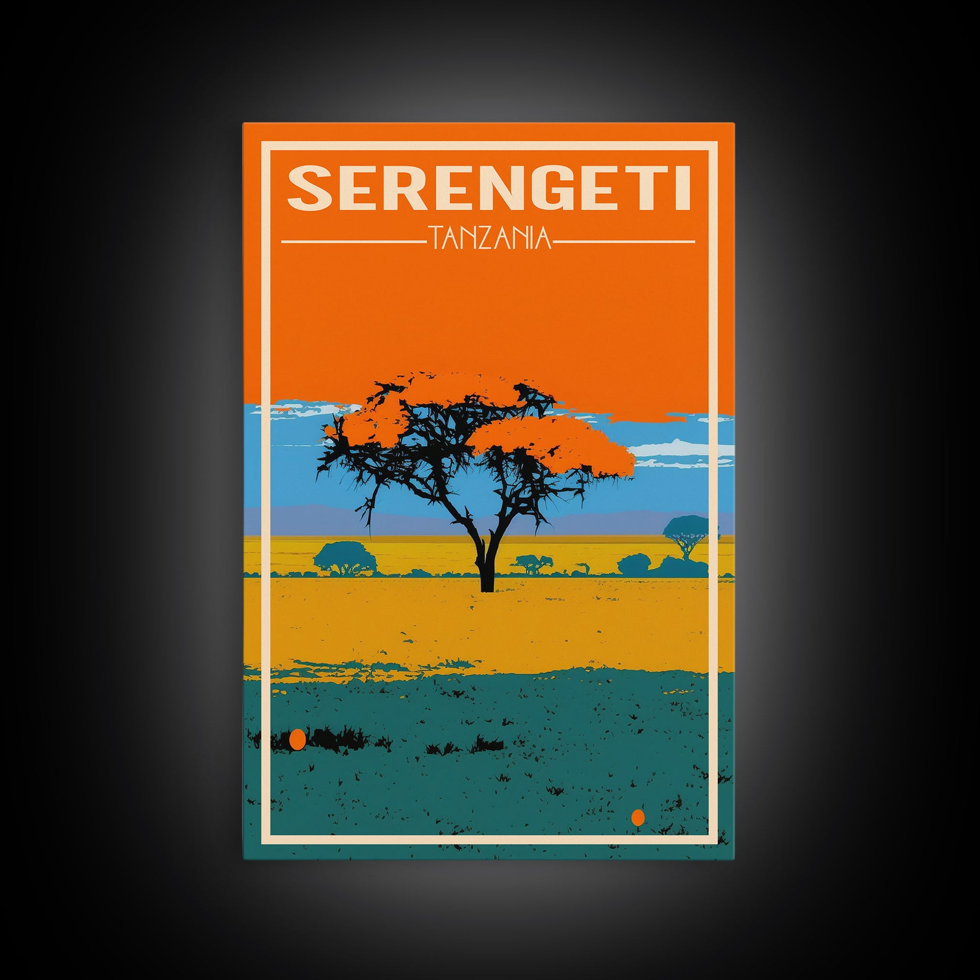 Serengeti Wall Print, Tanzania Wall Art, Africa Poster, Safari Art, Travel Wall Print, Travel Poster, Travel Wall Art, Canvas Wall Print