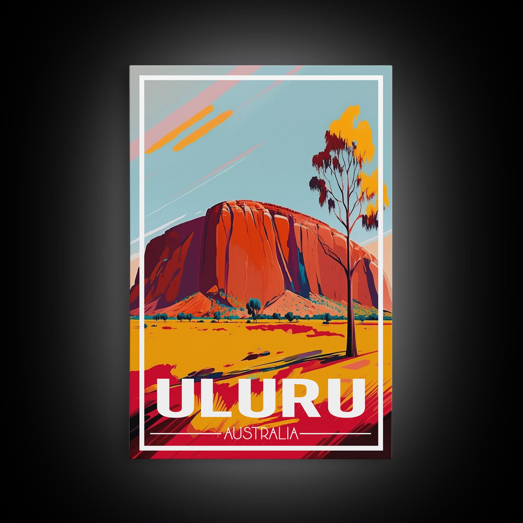 Uluru Wall Art, Red Centre, Australia Poster, Australia Wall Print, Travel Wall Print, Travel Poster, Travel Wall Art, Canvas Wall Print