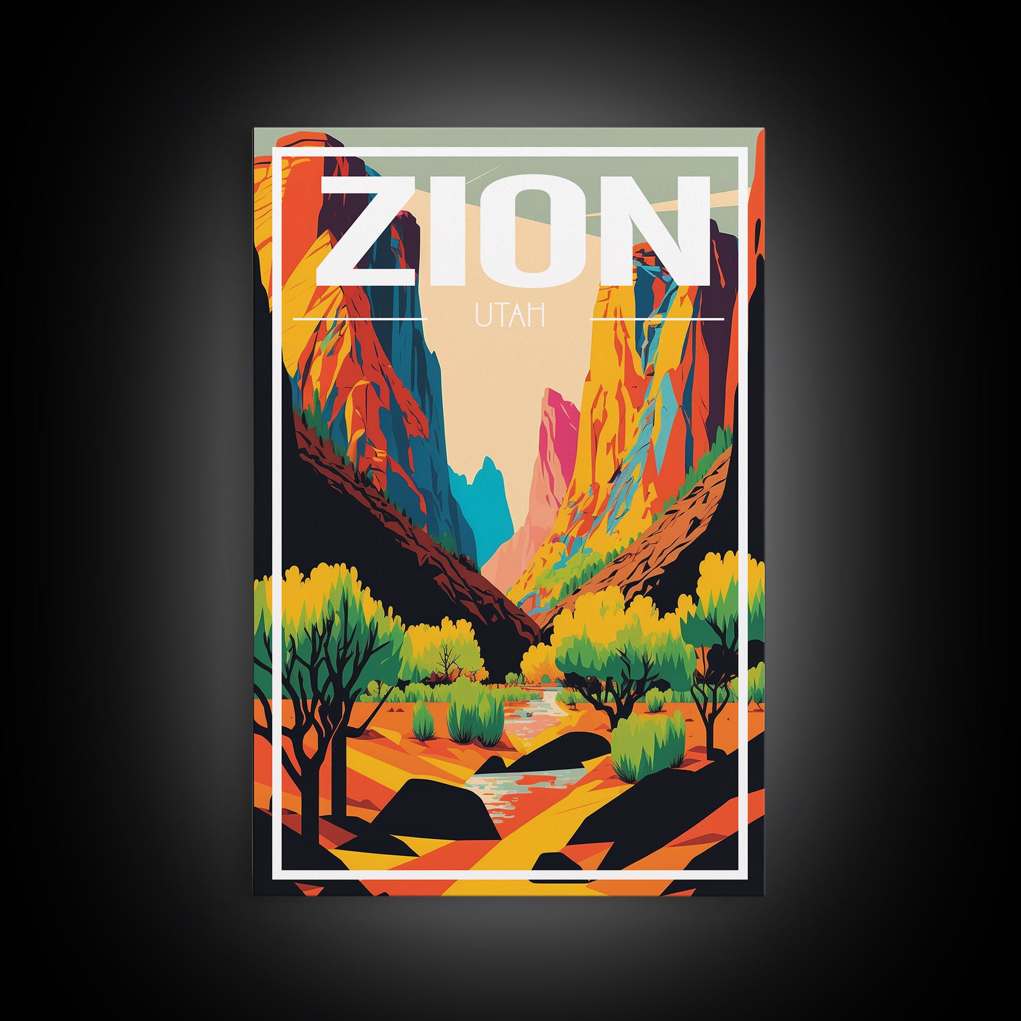 Zion National Park Poster, Utah Wall Poster, America Art Print, Travel Wall Print, Travel Poster, Travel Wall Art, Canvas Wall Print