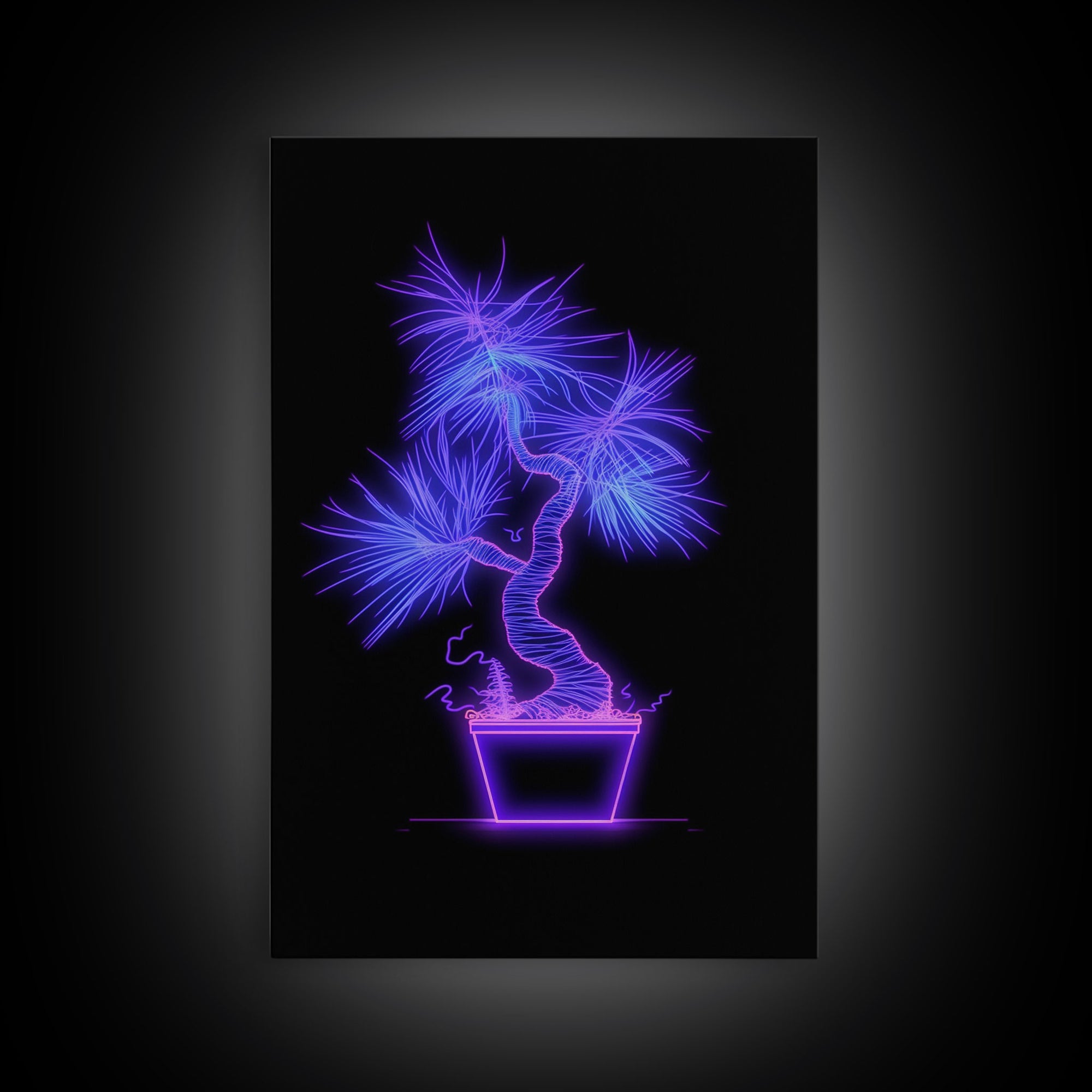 Violet Tropical Plant Wall Art, Potted Plant Wall Decor. Nature Art, Minimalist Print, Wall Decor, Canvas Print, Wall Art, Framed Canvas