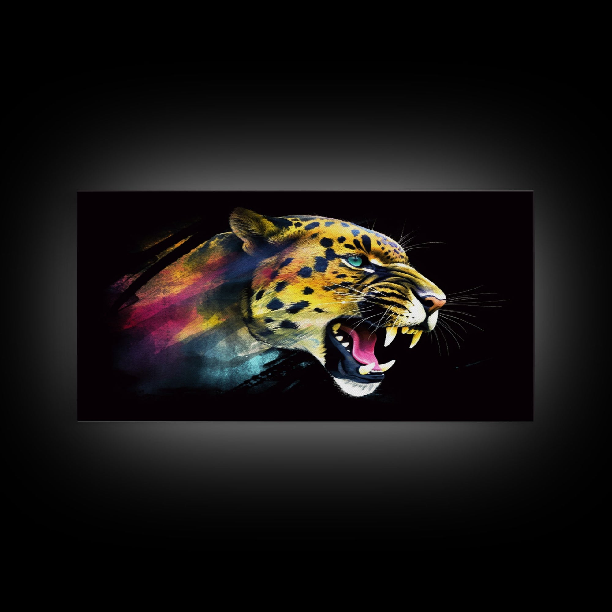 Leopard Wall Decor, Animal Wall Art, Abstract Wall Art, Nature Wall Decor, Panoramic Wall Decor, Canvas Print, Wall Art, Framed Canvas Art