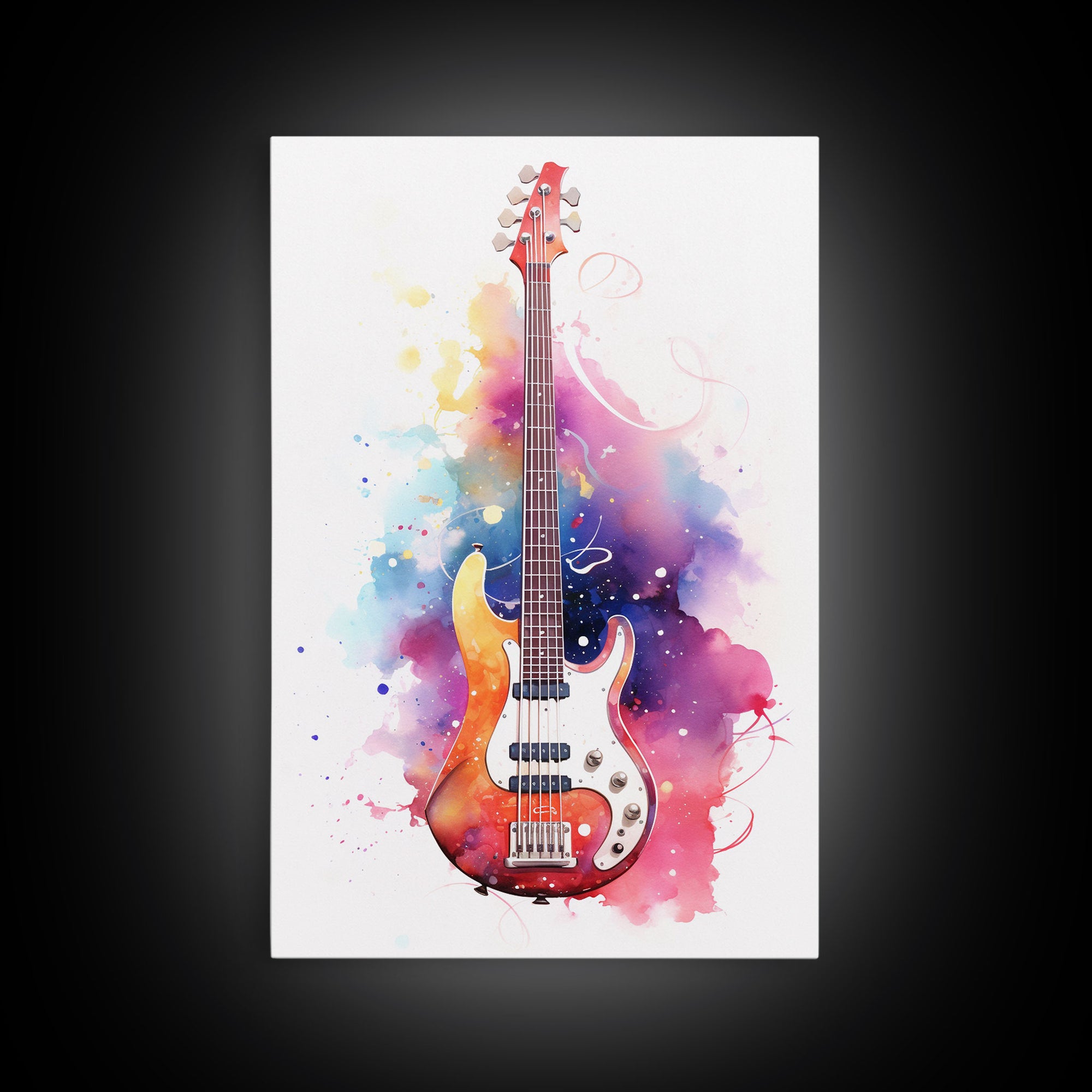 Electric Guitar Wall Art, Rock N Roll Decor, Graffiti Art, Splatter Art, Musician Gift Custom Guitar Art