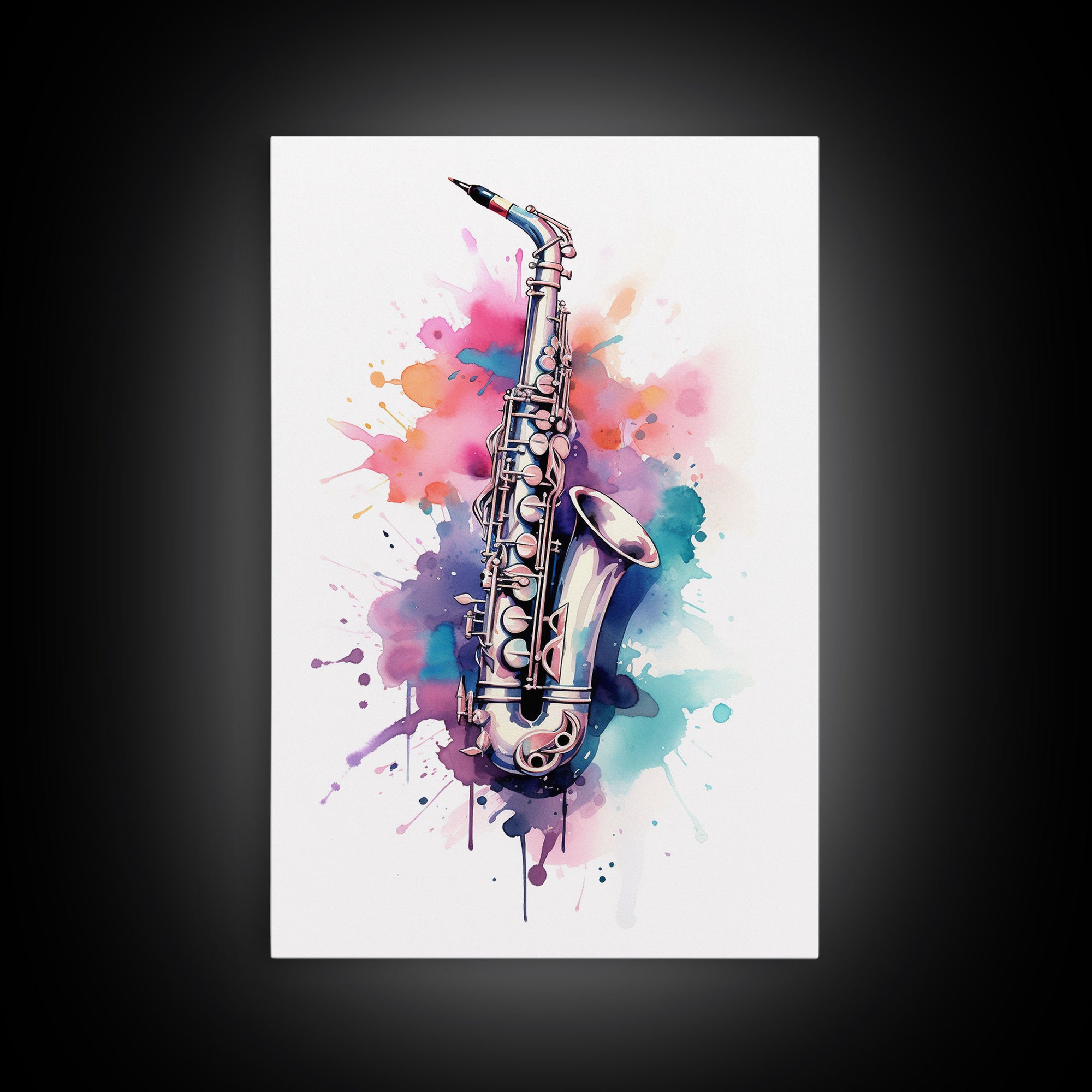 Bassett Clarinet Wall Art, Musician Gift, Framed Canvas Print, Clarinet Print, Musical Instrument Art, Gift For Musician, Graffiti Music Art