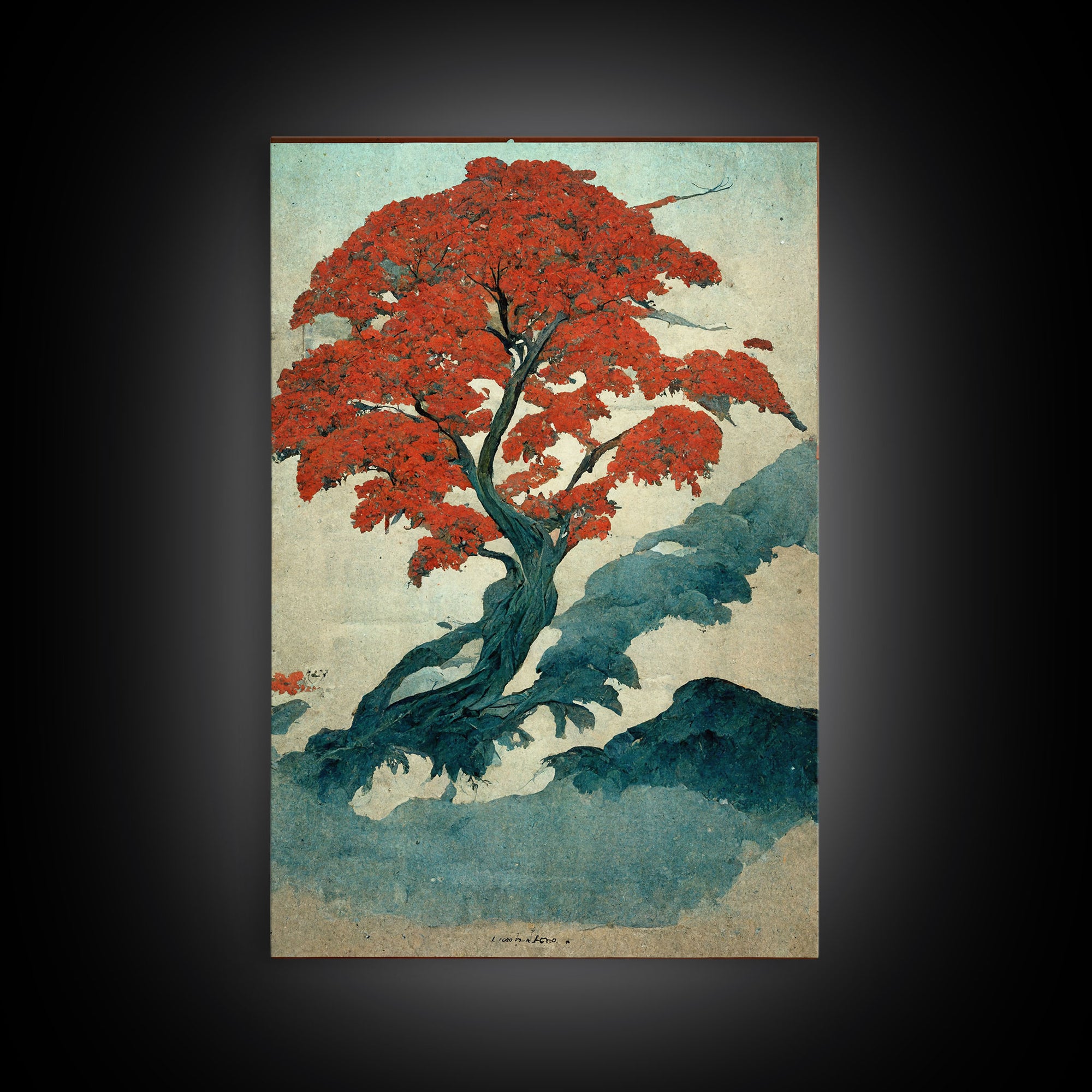 Japanese maple tree, fine art print, poster art, Vintage Japanese style wall art