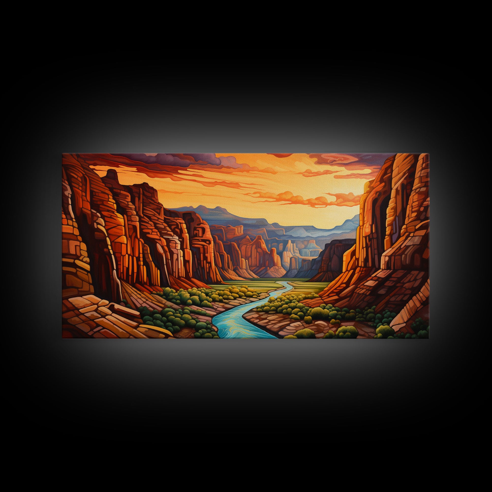 Canyon Wall Art, River Wall Print, Panoramic Art, Wall Art, Canvas Art, Landscape Art, Gift For Him, Rustic Wall Decor, Teen Boy Wall Art