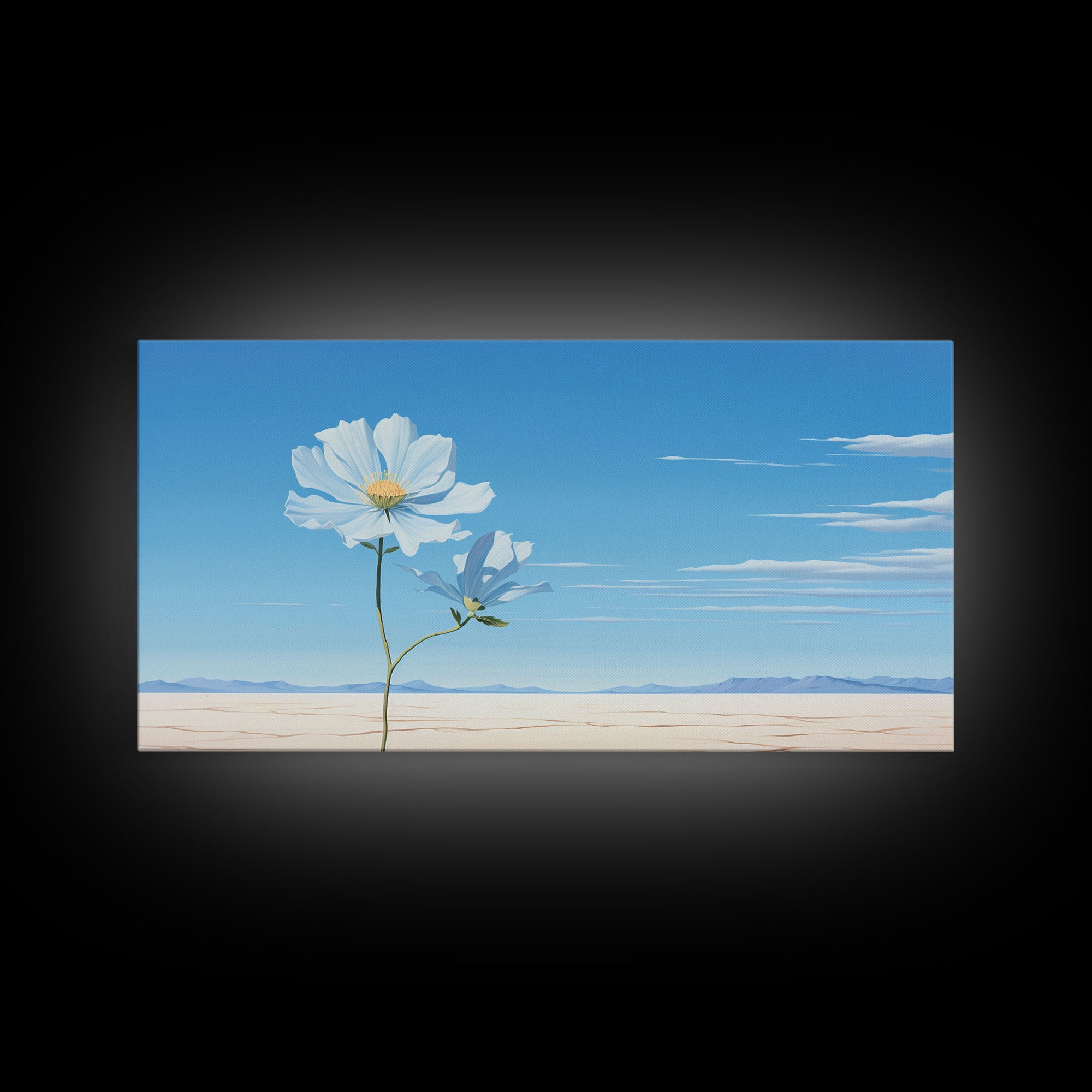 Desert Art, Wildflowers Wall Art, Botanical Painting, Panoramic Art, Wall Art, Canvas Art, Landscape Art, Horizontal Print, Thank You Gift