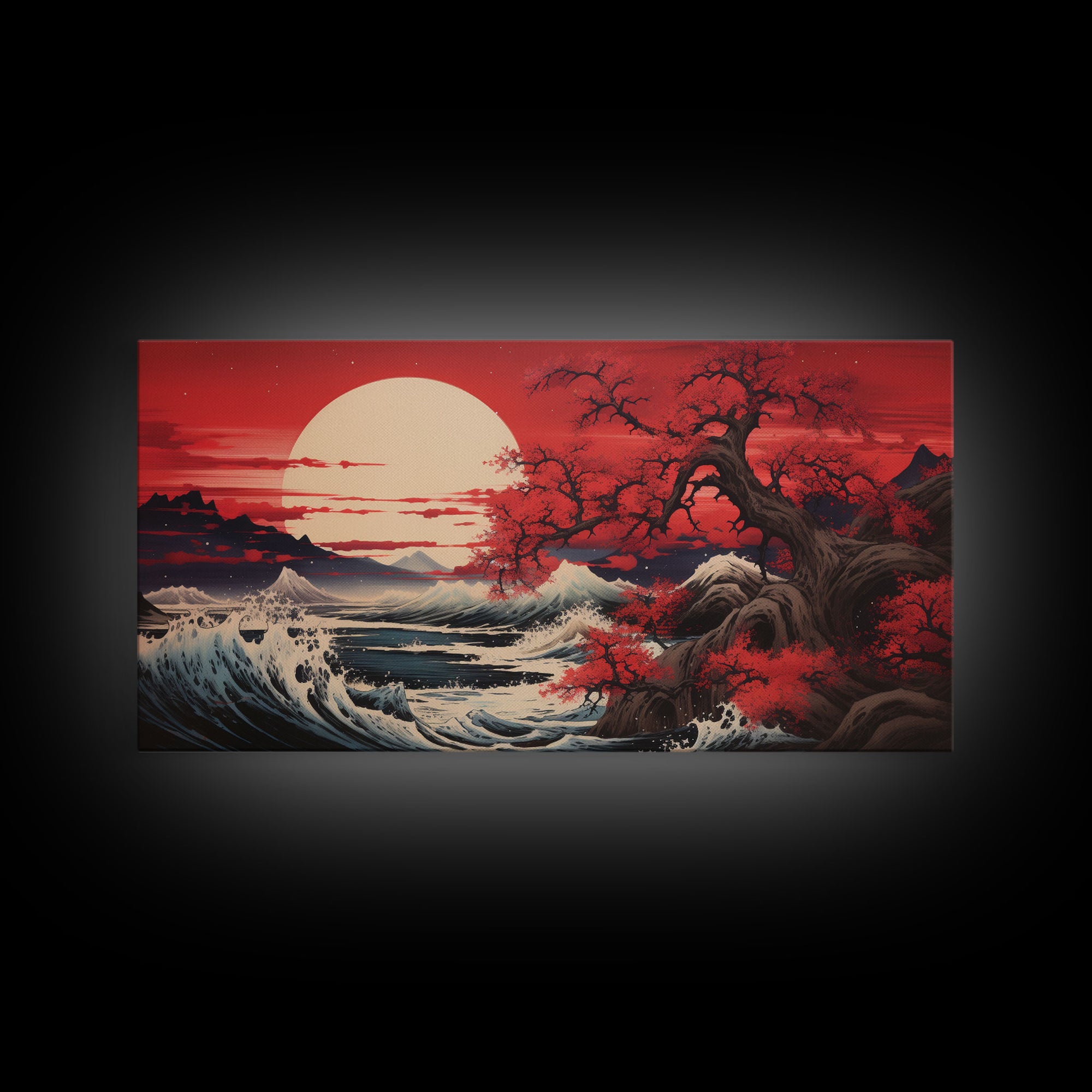 Sun Art, Japanese Wall Art, Japanese Landscape, Panoramic Art, Wall Art, Canvas Art, Landscape Art, Bedroom Prints, Entryway Prints, Office