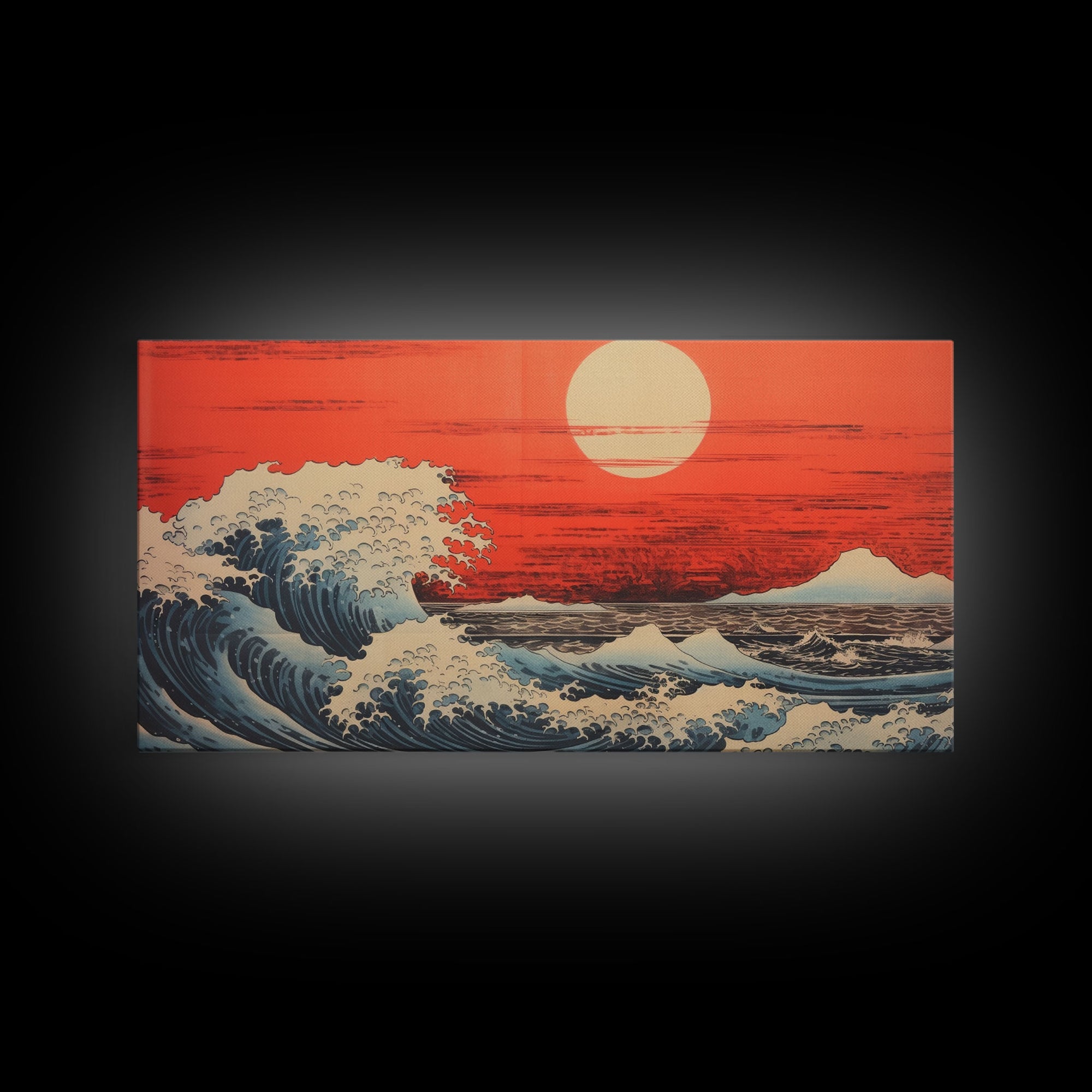 Sunset Print, Ocean Wave Wall Art, Seascape Art, Wave Wall Art, Panoramic Art, Wall Art, Canvas Art, Landscape Art, Southern Wall Art, Print