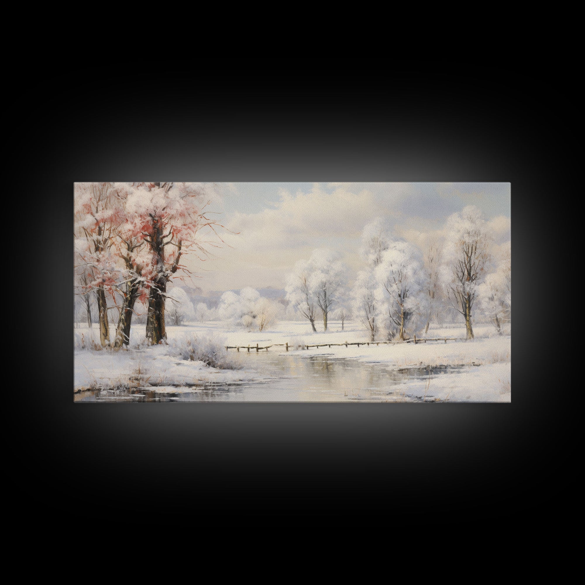 Winter Landscape, Lake Wall Art, Winter Wonderland, Panoramic Landscape, Wall Art, Canvas Wall Art, Landscape Art Print, Lakehouse Gift