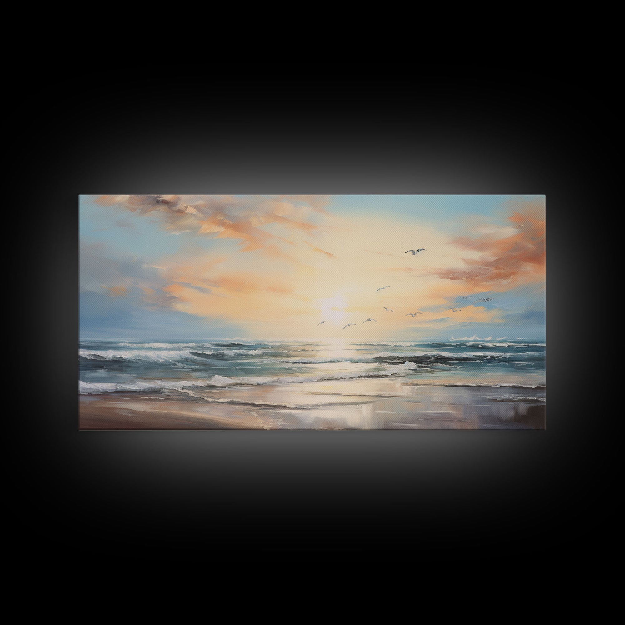 Ocean Art, Beach Wall Art, Summer Wall Art, Seascape Wall Art, Ocean Sunset Art, Panoramic Art, Wall Art, Canvas Art, Landscape Art Print