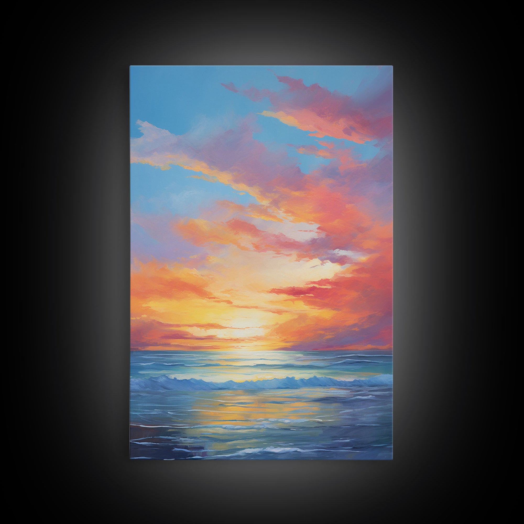 Ocean Wall Art, Seascape Print, Sunset Wall Print, Canvas Print, Wall Art, Vertical Art, Gift For The Home, Beach House Wall Decor, Office