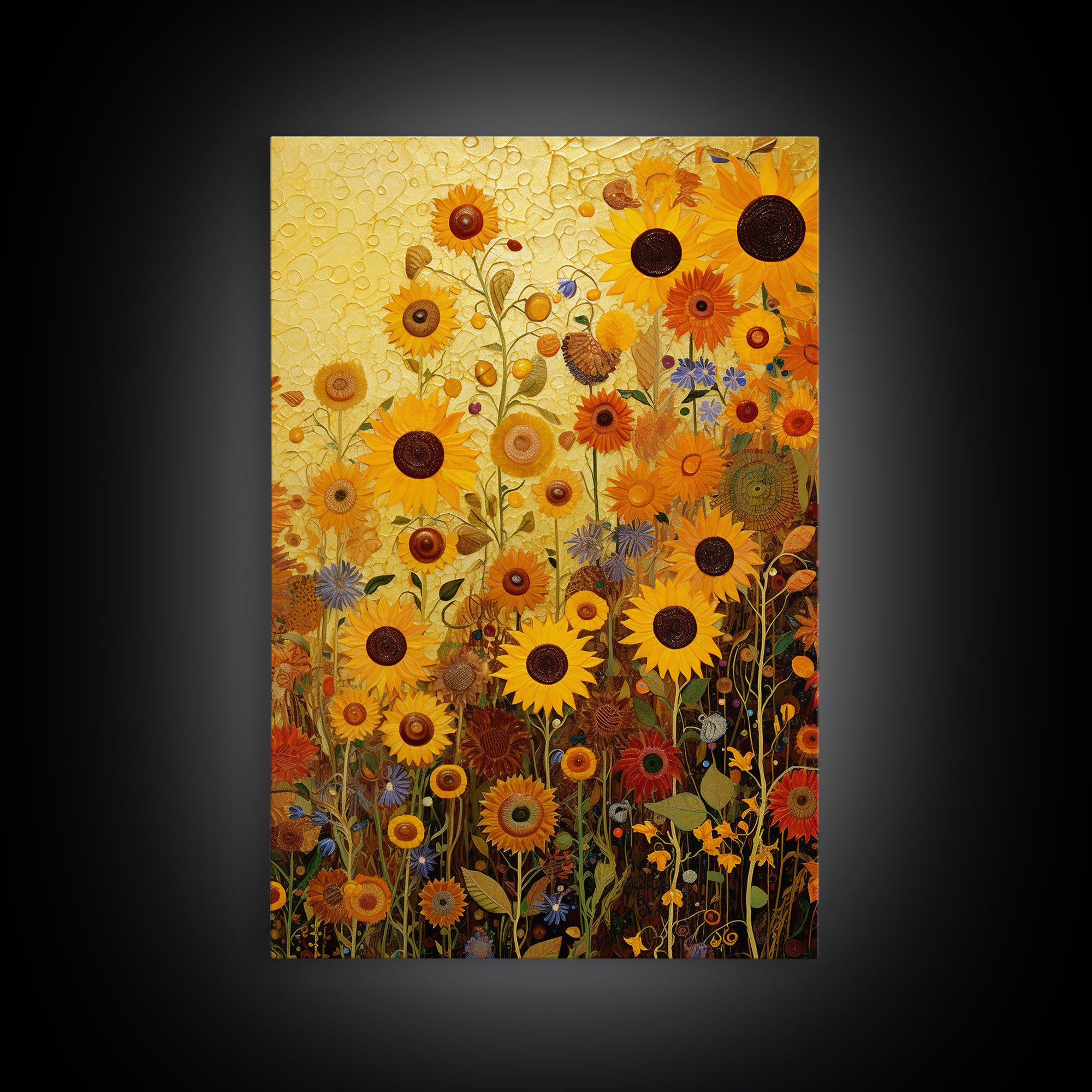 Sunflowers Wall Art, Flower Wall Print, Yellow Flowers, Nature Print, Wildflowers Art, Canvas Print, Wall Art, Vertical Art, Southern Decor