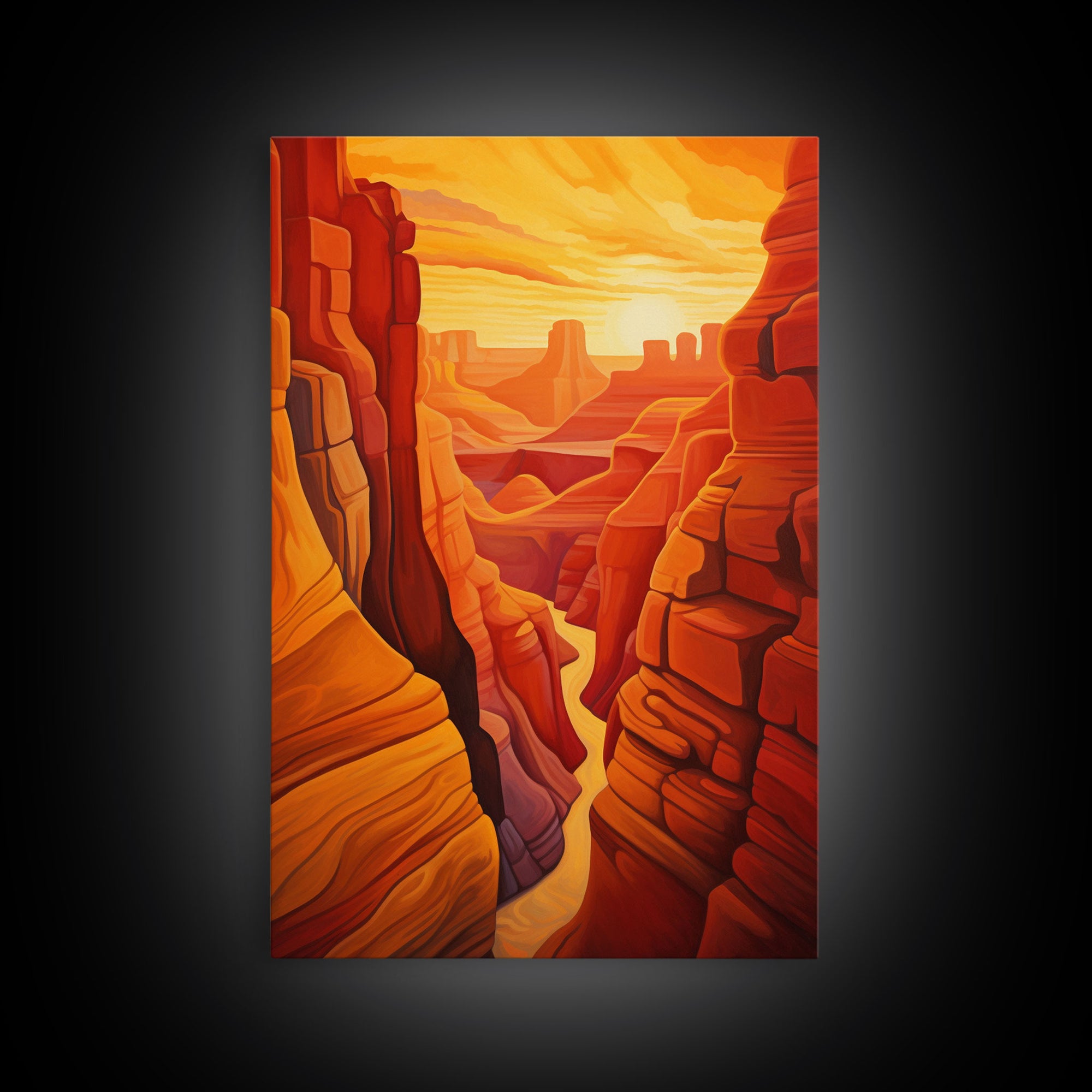 Canyon Wall Art, Sunset Wall Print, Landscape Print, Canvas Print, Wall Art, Vertical Art, Friendship Gift, Above Bed Art, Camper Wall Decor