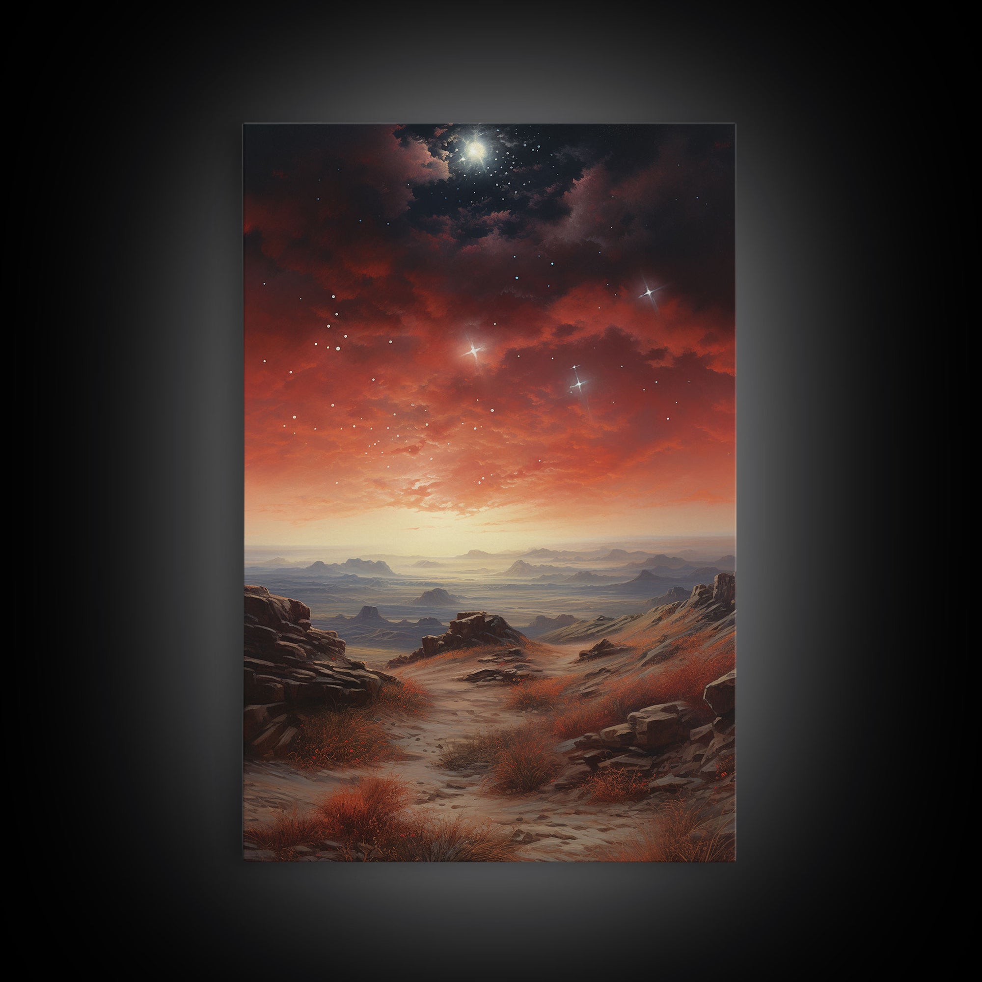 Sci Fi Wall Art, Fantasy Artwork, Space Wall Art, Tiny House Decor, Canvas Print, Wall Art, Vertical Art, Moving Gift, Game Room Decor