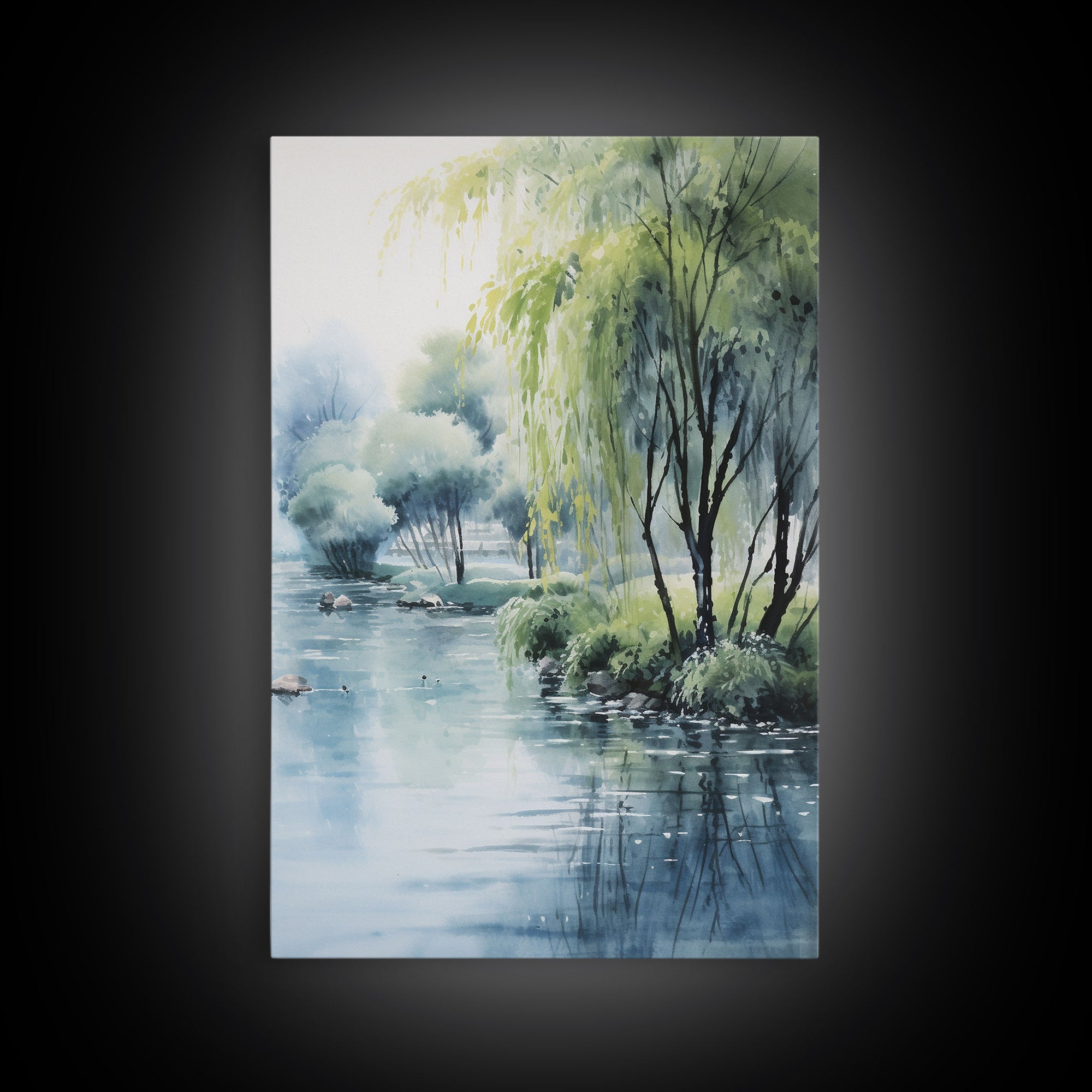 Trees Wall Art, Lake Wall Art, Canvas Print, Wall Art, Vertical Art, Landscape Art Print, Gift For Couples, Office Prints, Country Home Art