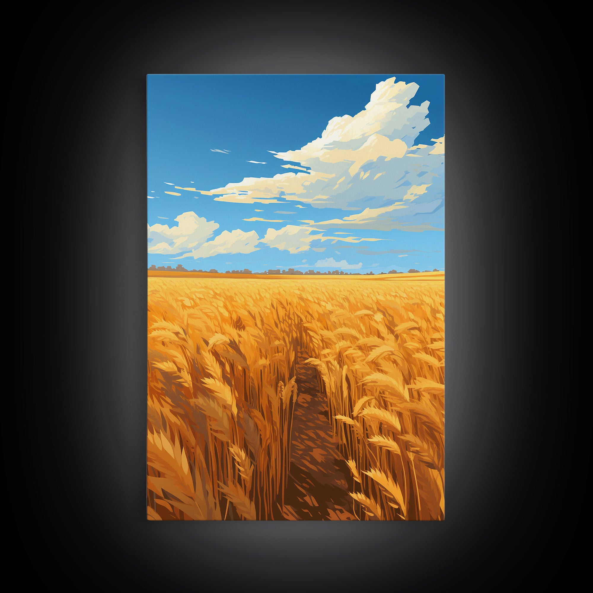 Farm Wall Print, Wheat Feld Wall Art. Countryside Art, Canvas Print, Wall Art, Vertical Art, Couple Gift, Ranch Wall Art, Bedroom Prints