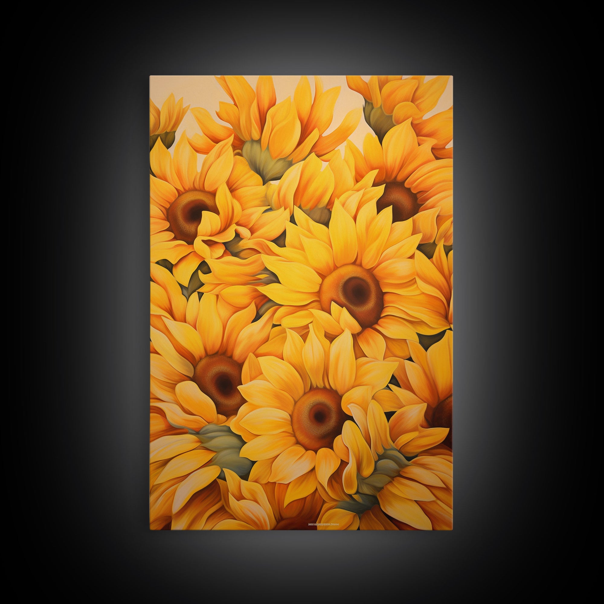 Sunflower Wall Art, Flower Wall Art, Sunflower Painting, Canvas Print, Wall Art, Vertical Art, Gift For Coworker, Bookshelf Decor, RV Decor