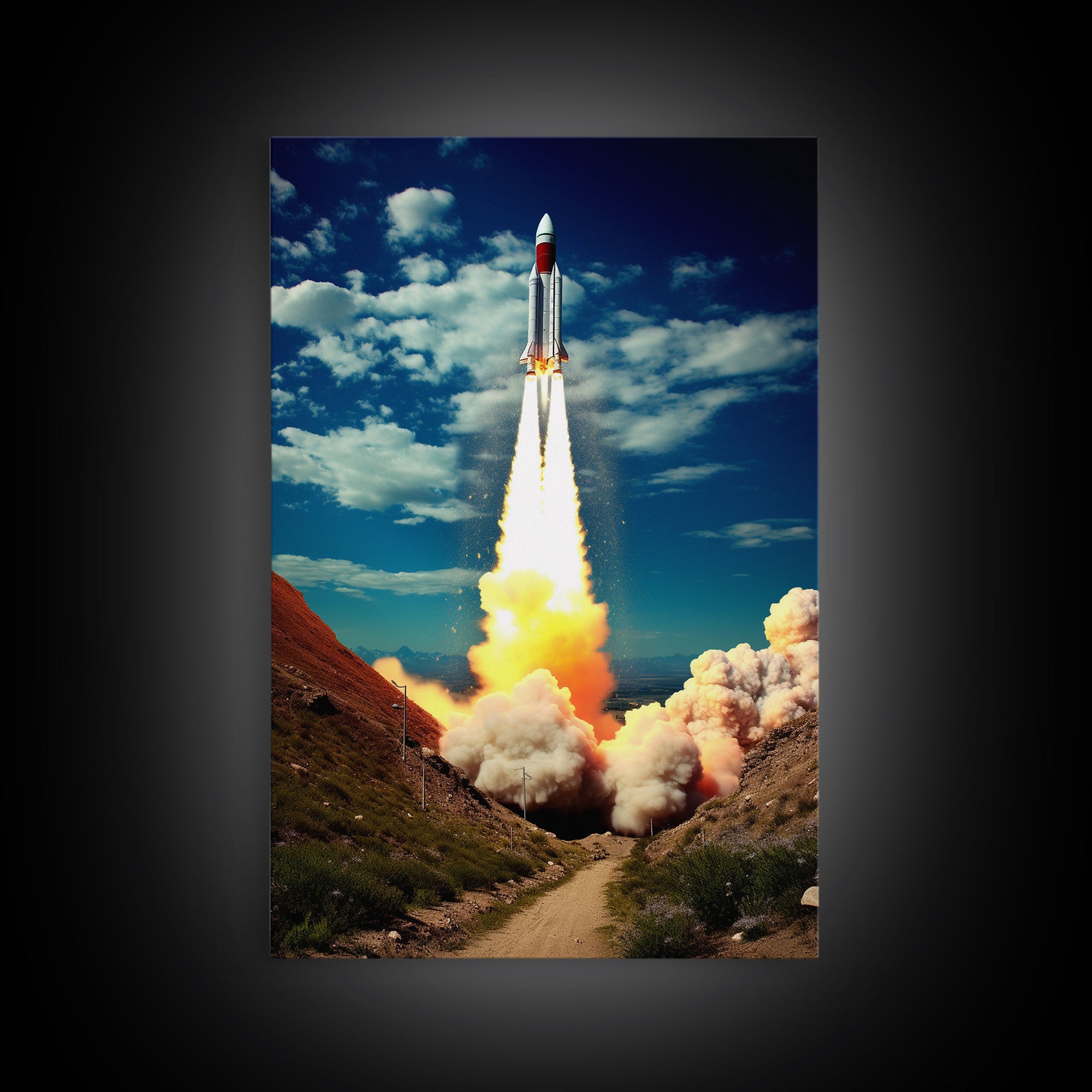 Space Rocket Wall Art, Space Art, Science Art Print, Spaceship Art, Canvas Print, Wall Art, Vertical Art, Unique Gift, Nerdy Home Decor