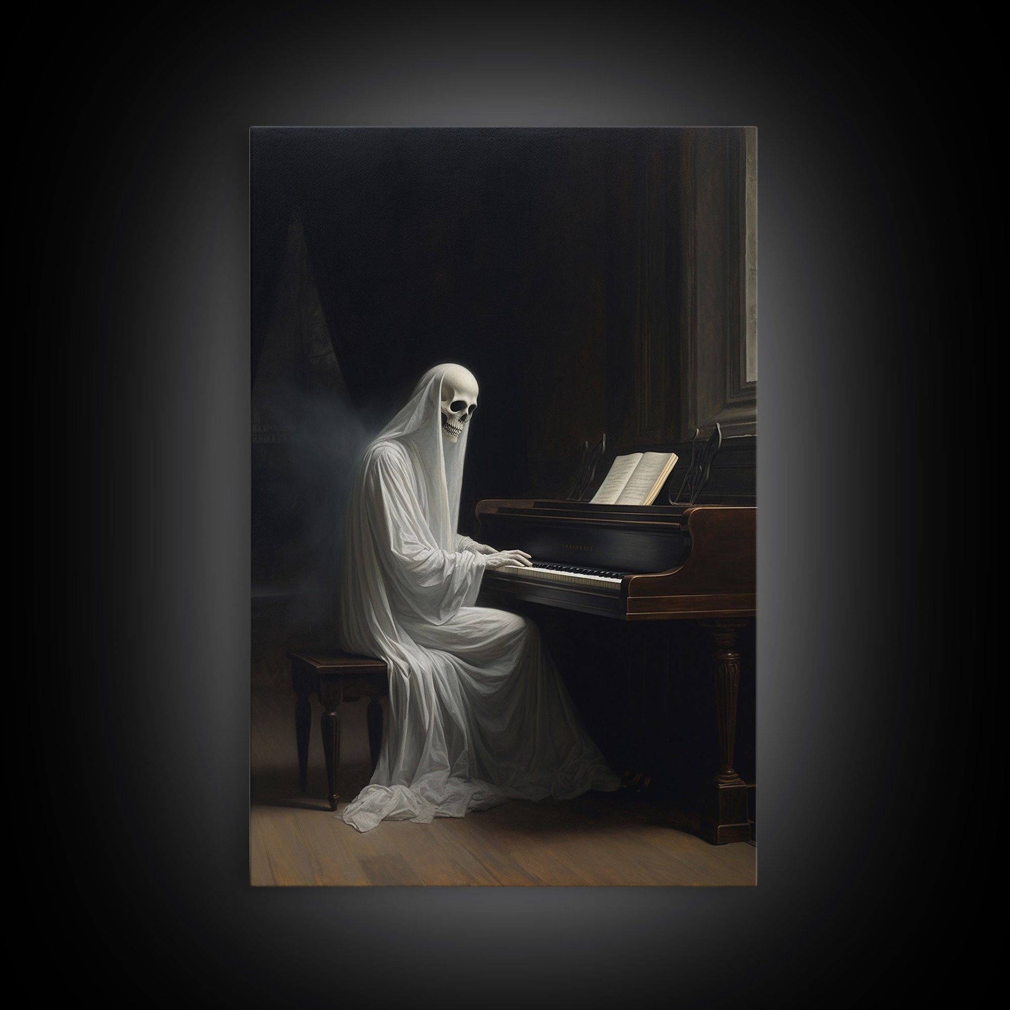 The Haunted Mansion, Spooky Ghost Playing A Piano, Gothic Victorian  Halloween Art, Halloween Decoration / Wall Art, Skeleton Art