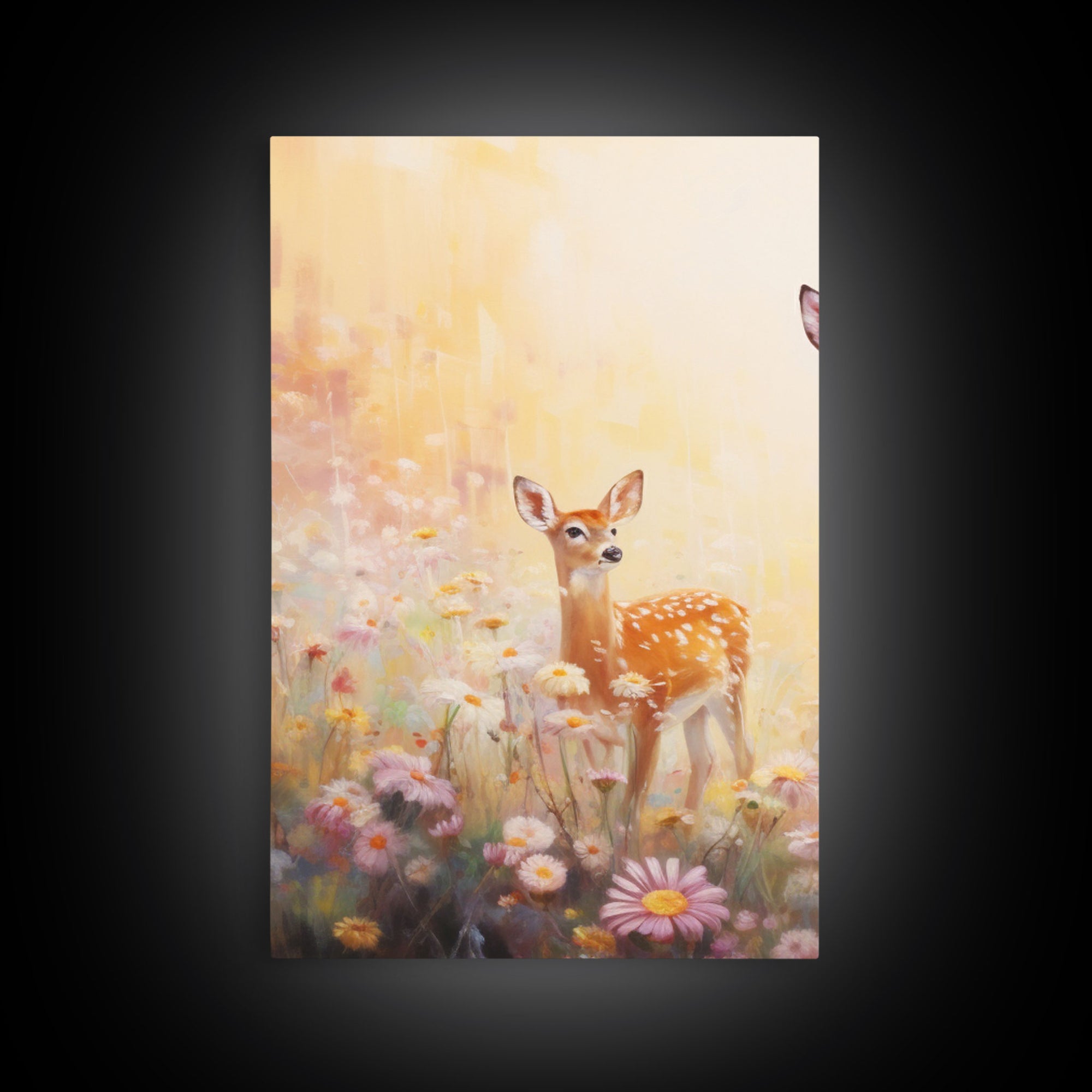 Deer Wall Art, Animal Art Print, Wildflower Meadow, Canvas Print, Wall Art, 3 Piece Wall Art, Country Home Decor, Boho Wall Art, Room Decor