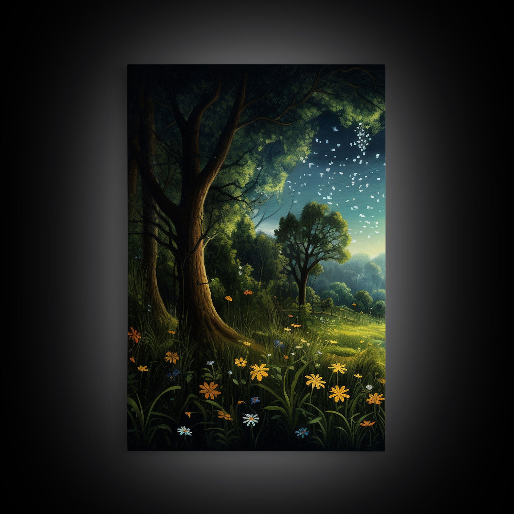 Wildflower Meadow. Enchanted Forest, Wildflower Art, Canvas Print, Butterflies, Wall Art, 3 Piece Wall Art, Over Bed Wall Decor, Kitchen Art