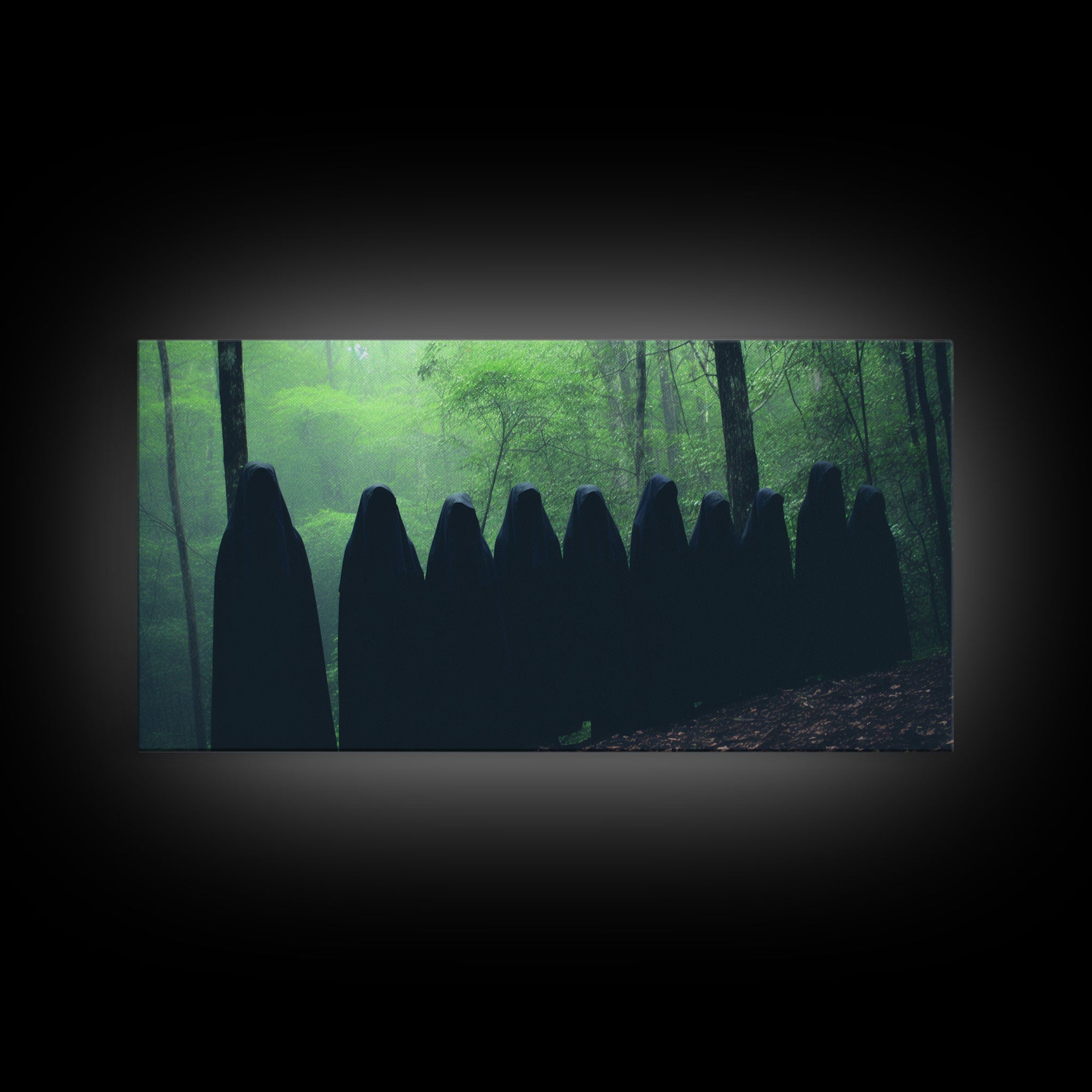 The Cult Of The Forest, Framed Canvas, Halloween Art Prints, Liminal Art, Halloween Photography