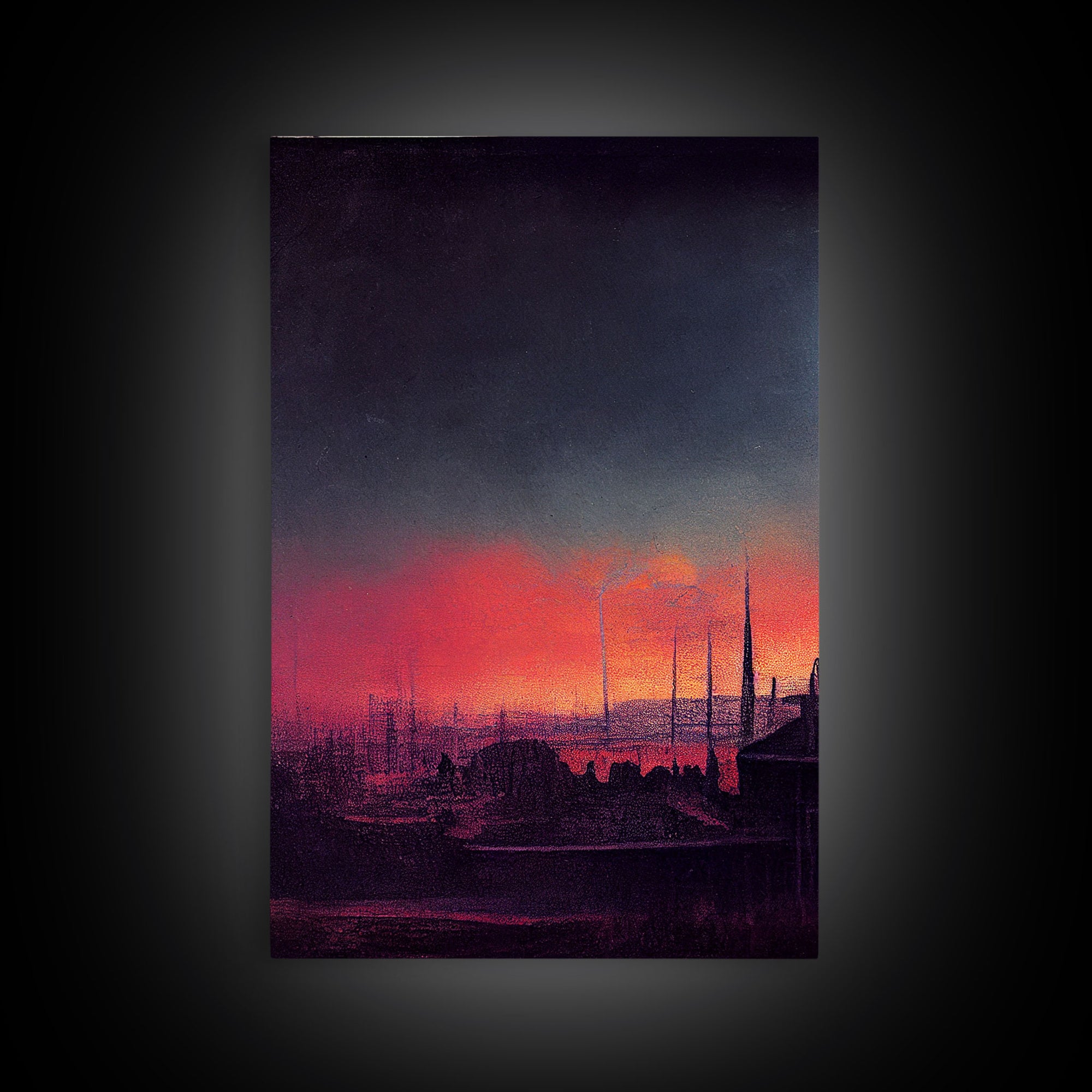 Haunted Sunset, Spooky Halloween Art, Gloomy Wall Decor, 3 Piece Canvas Decor, 3 Piece Wall Art, Ready To Hang Canvas Prints