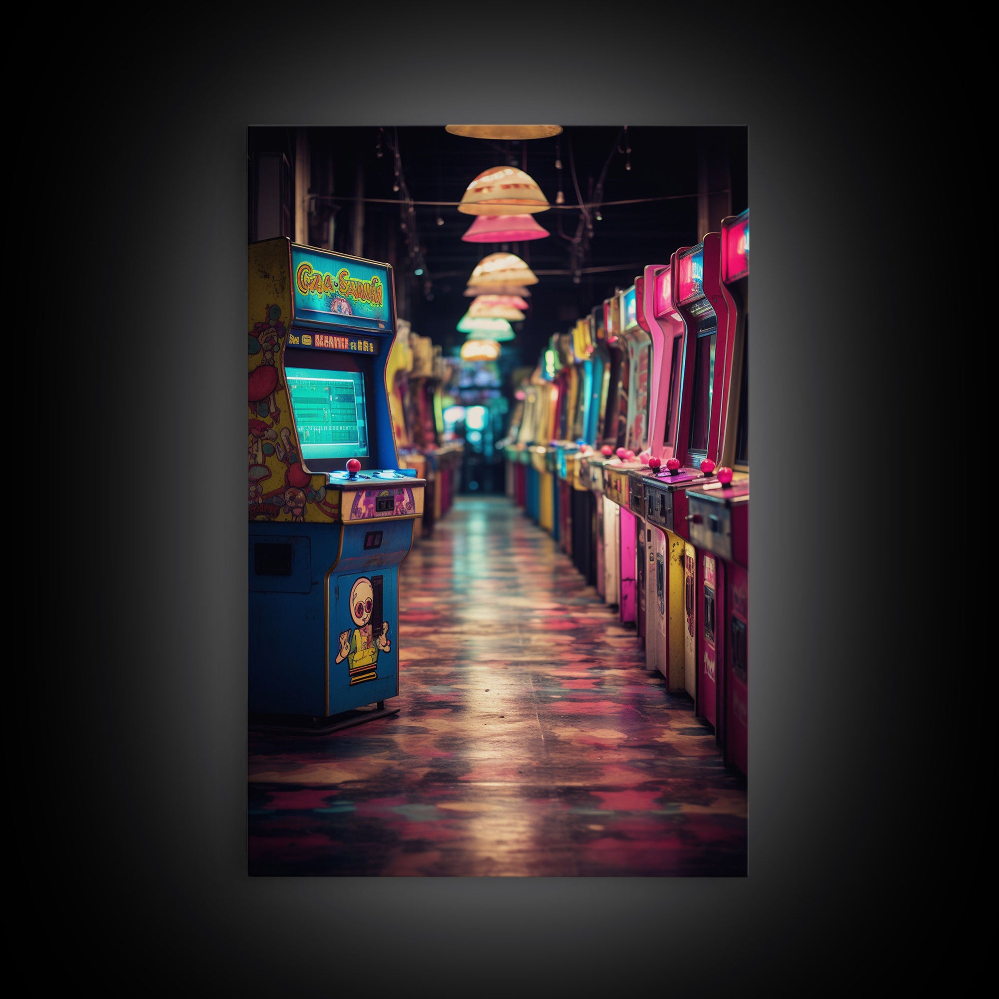 Retro Arcade, Arcade Machine, Game Room Art, Video Game Art, Retro Gaming, Video Game, Canvas Print, Wall Hanging, Portrait Art, Office Art