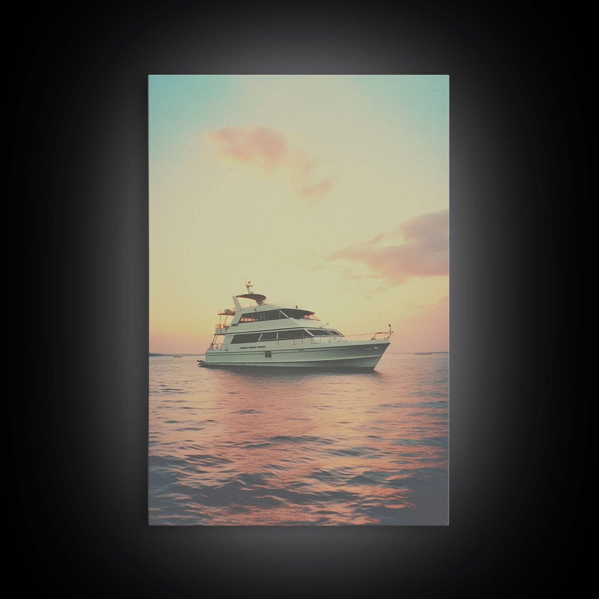 Yacht, Nautical Wall Decor, Canvas Print, Wall Hanging, Portrait Art, Ocean Wall Art, Coastal Wall Art, College Dorm Decor, Office Prints