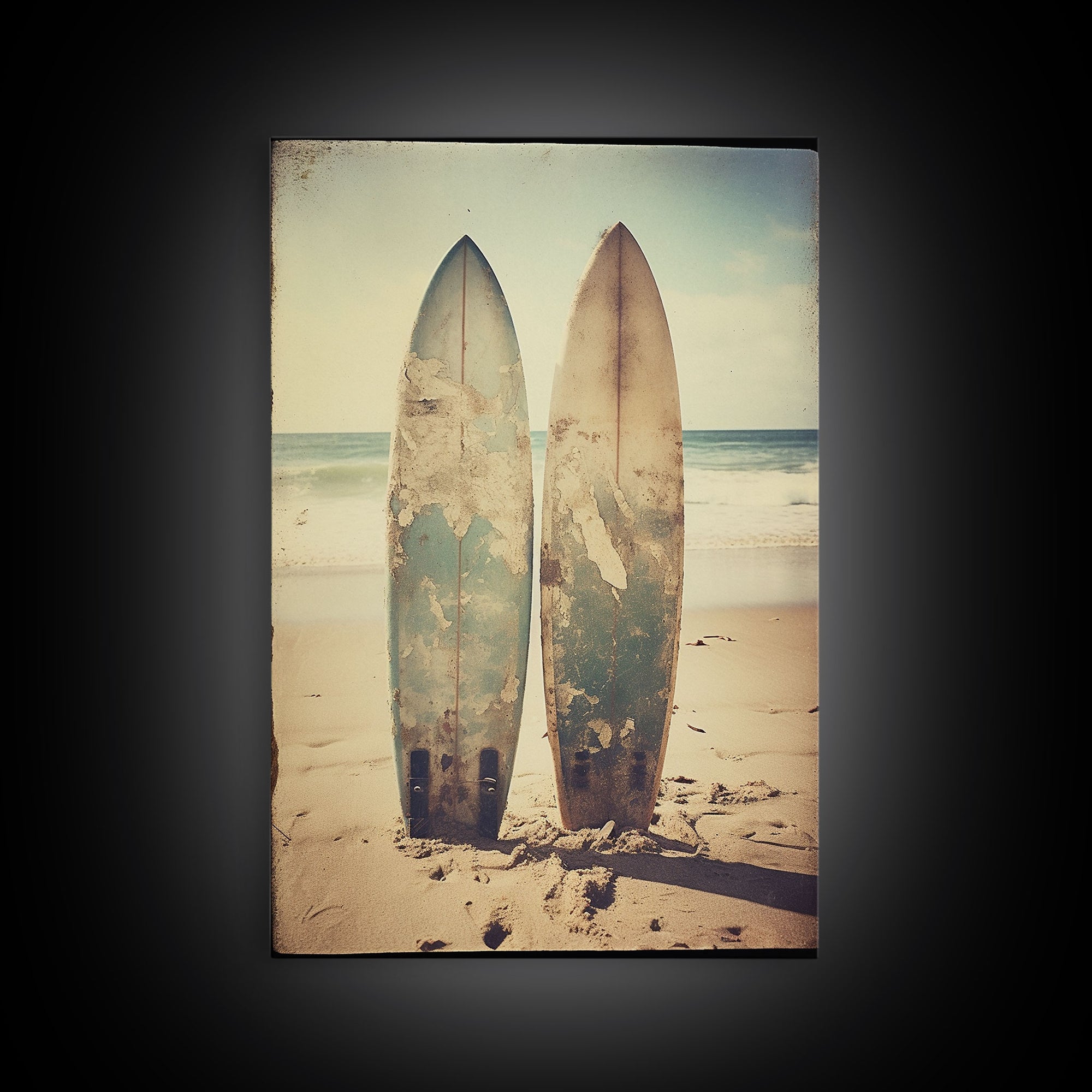 Surfboard Wall Art, Surf Decor, Beach Wall Art, Canvas Print, Wall Hanging, Portrait Art, Ocean Wall Art, Office Decor, Bedroom Prints