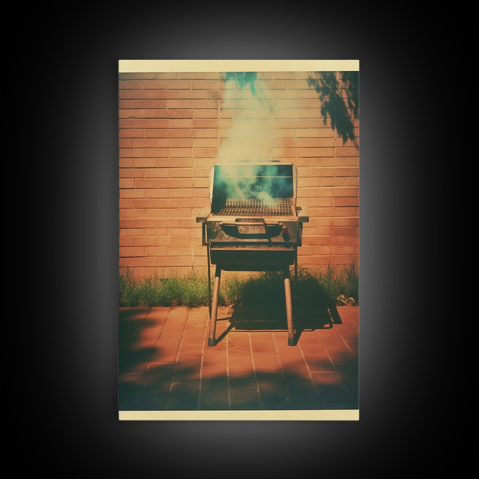 Barbecue Grill, Farmhouse Wall Art, Outdoors Art, Grill Gifts, Canvas Print, Wall Hanging, Portrait Art, Man Cave Art, Office Wall Decor