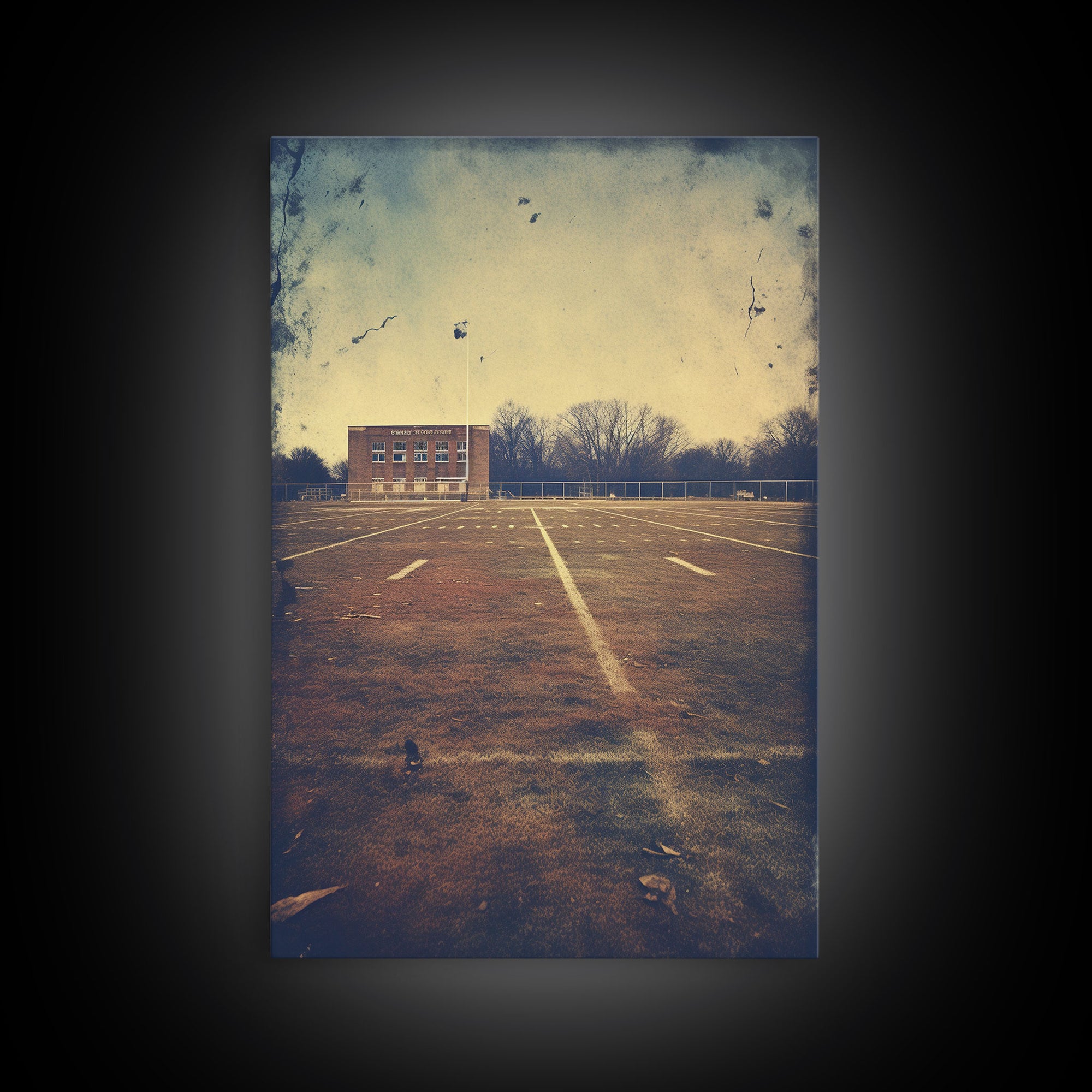 Football Field, Football Wall Art, Sports Wall Art, Canvas Print, Wall Hanging, Portrait Art, Man Cave Art, Teacher Gift, Apartment Wall Art