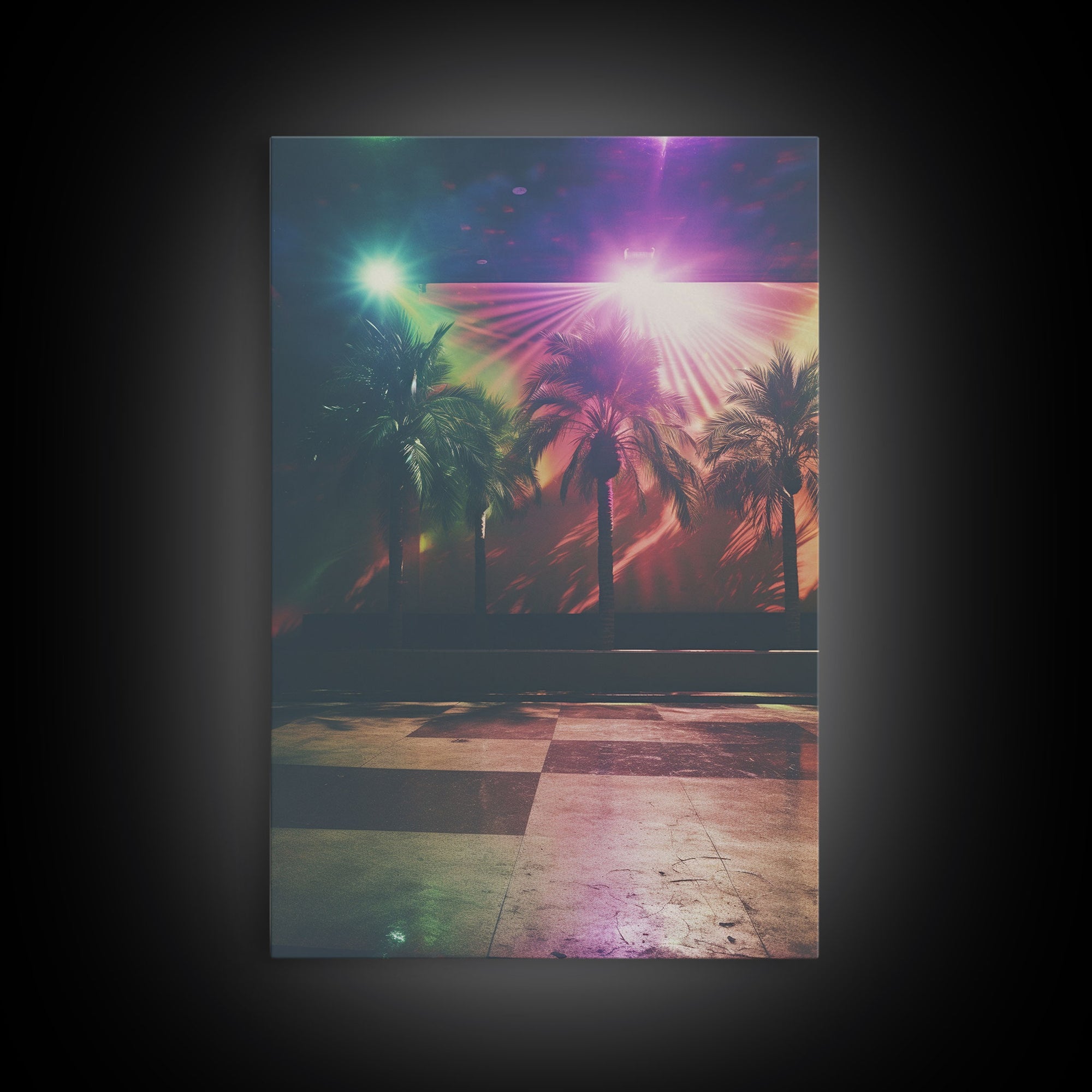 Palm Tree Wall Art, Lofi Wall Art, Modern Home Decor, Canvas Print, Wall Hanging, Portrait Art, Gift For Friend, Moody Wall Art, Room Decor