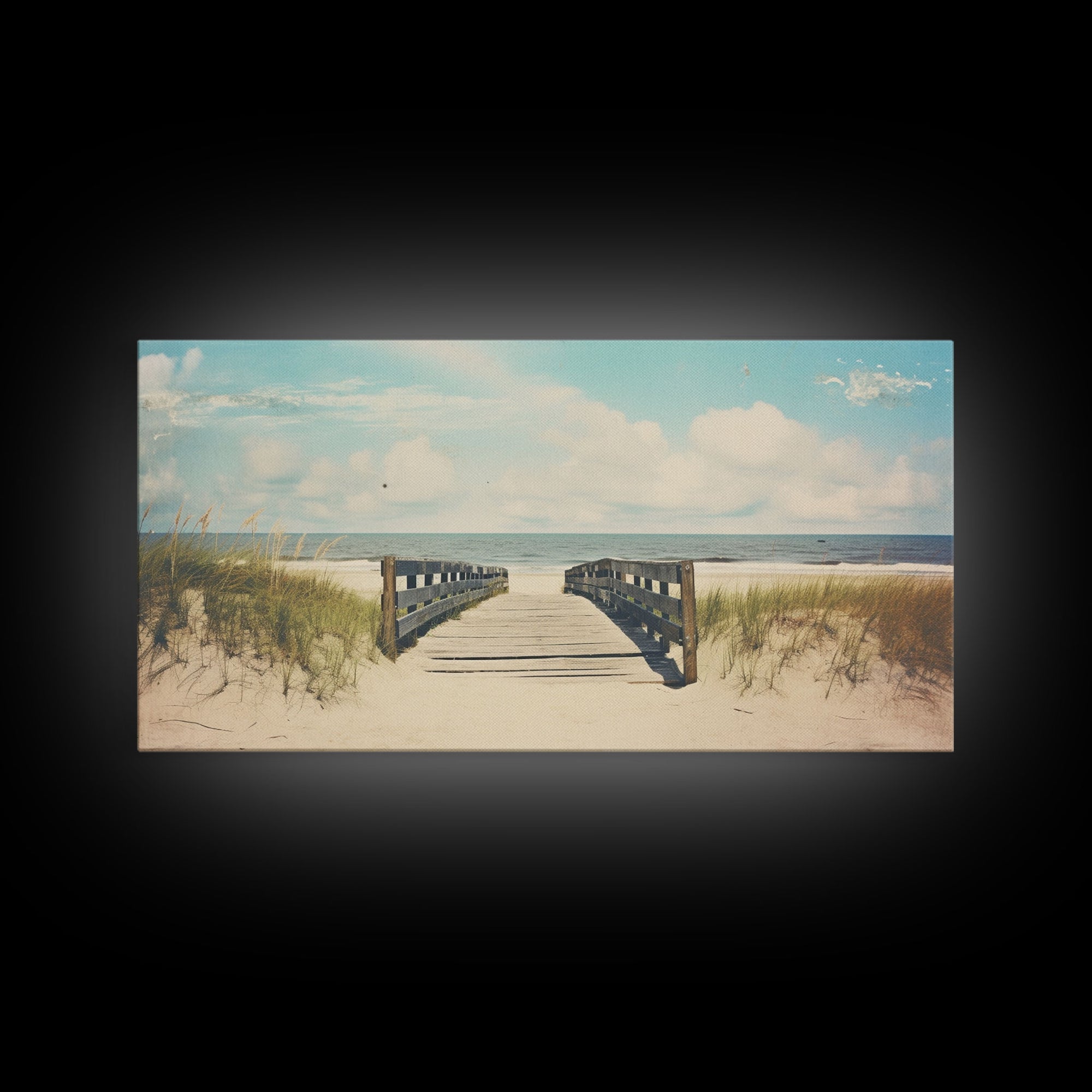 The Boardwalk Framed Canvas Print - Unique Beach Art - South Florida Photography Print - Florida Beaches - Beachhouse Decor Wall Art