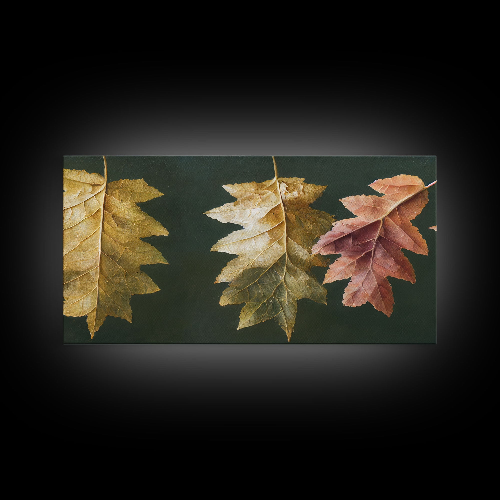 Autumn Leaf Arrangement Wall Decor, ready to hang canvas print wall art, Fall Decor