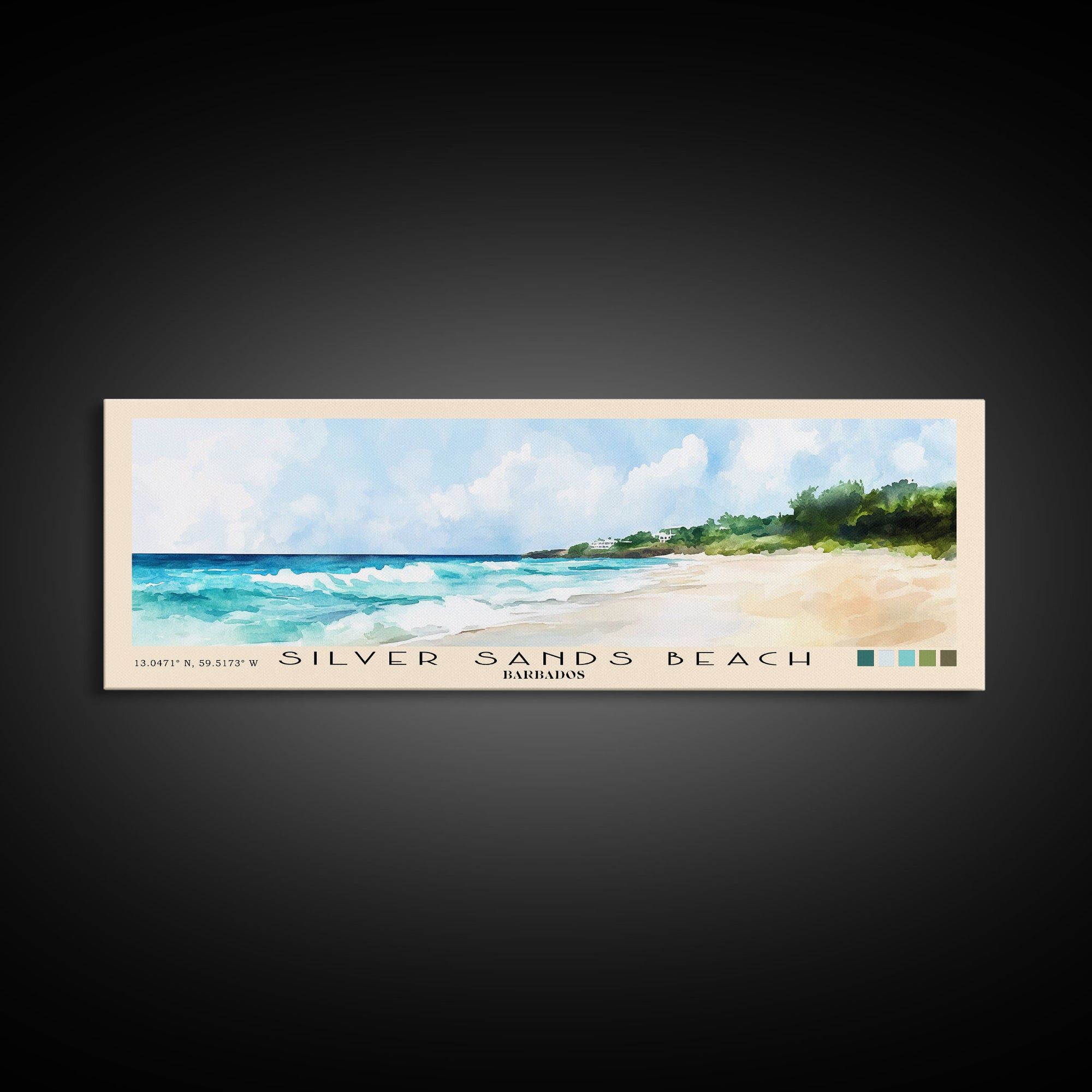 Silver Sands Beach, Barbados Watercolor Print, Vacation Gift, Barbados Wall Art, Vacation Wall Art, Vacatation Memories, Beach Decor, Beach Or Lakehouse Art